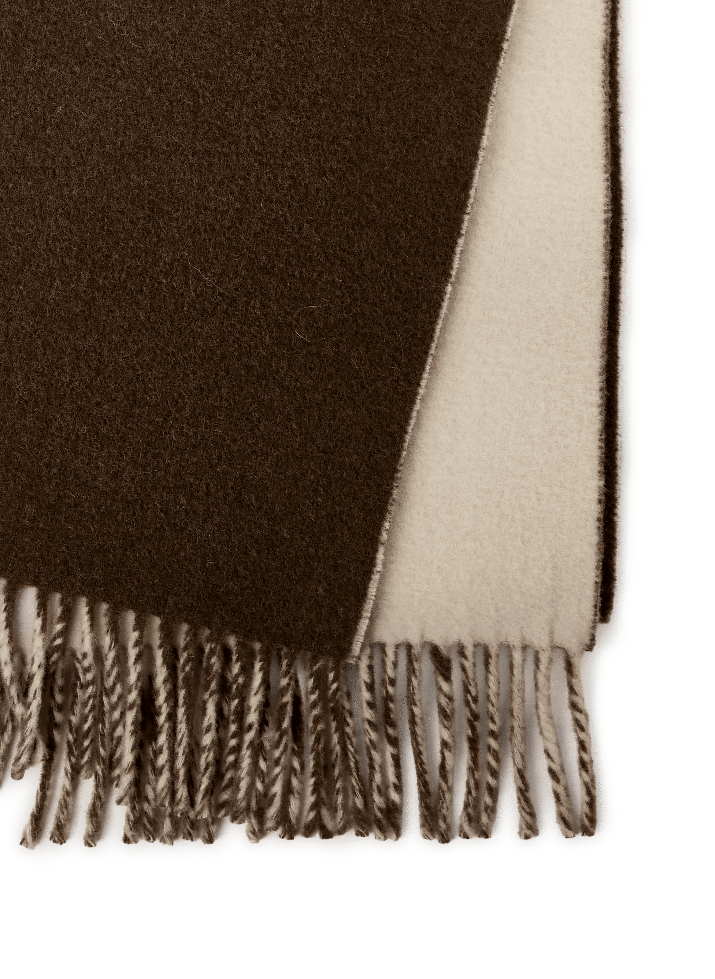 Scarf with fringed wool edges SAISON 1865 Brown
