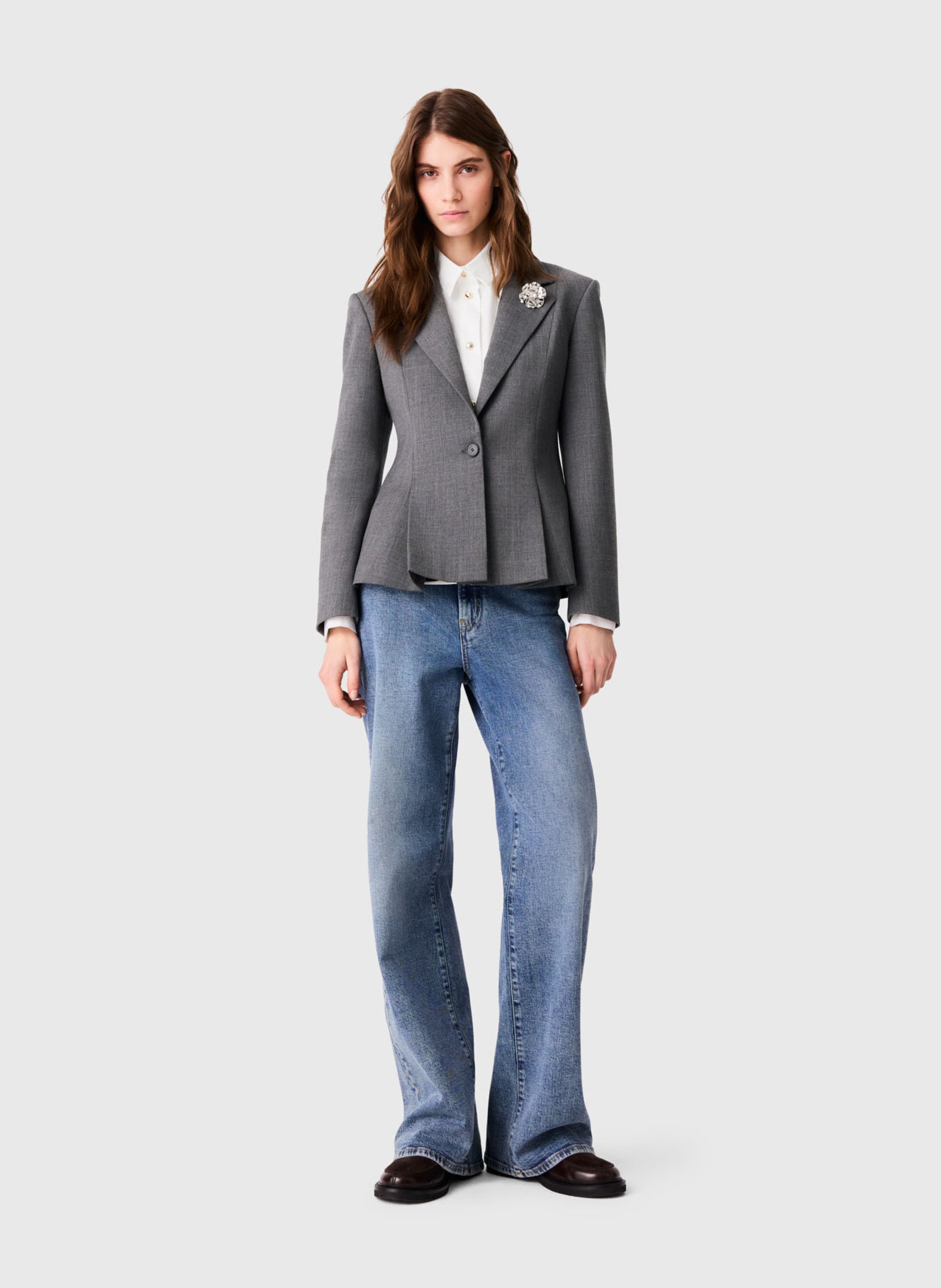Veste de tailleur cintrée MAJE Gris