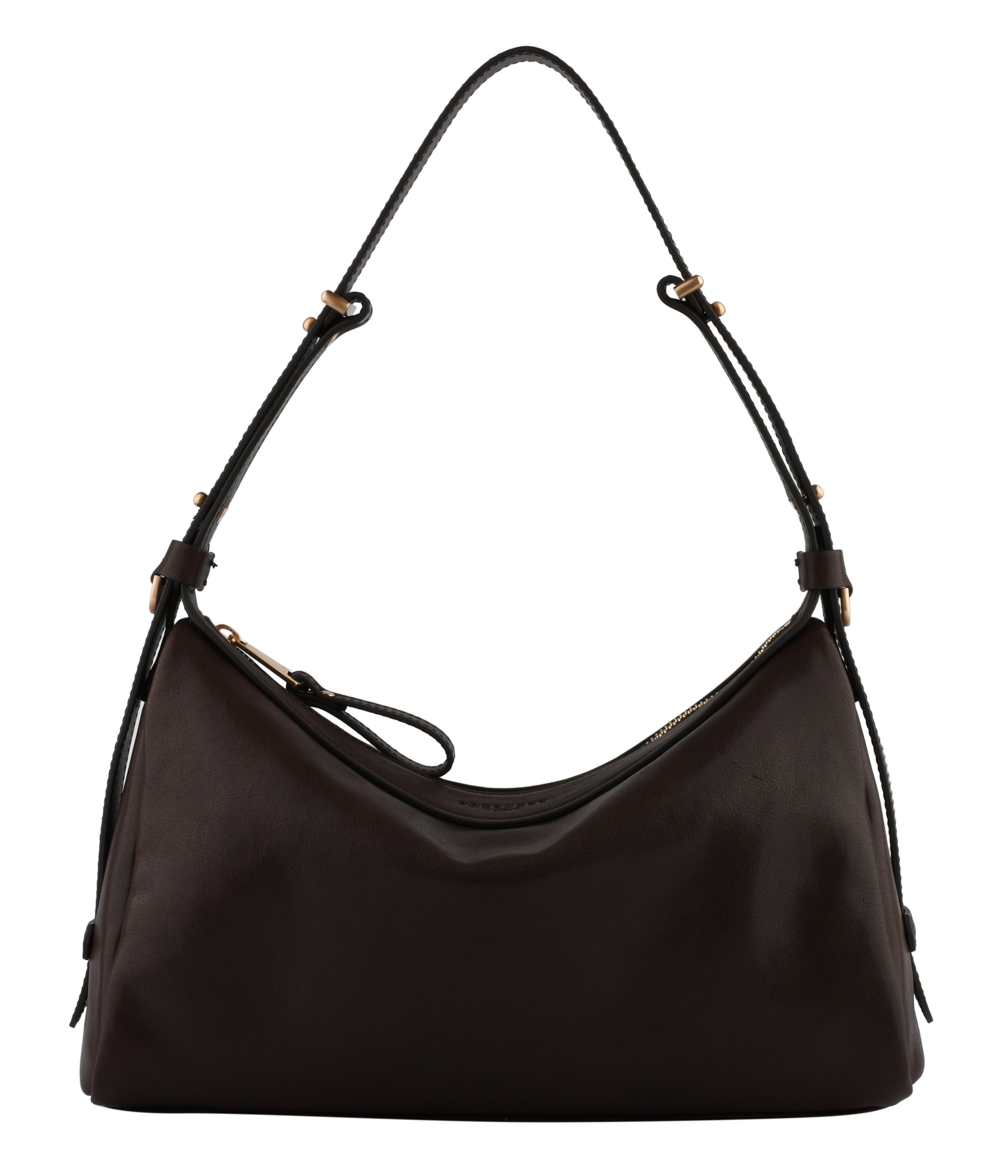 Shoulder bag in cowhide leather with aged leather effect POURCHET