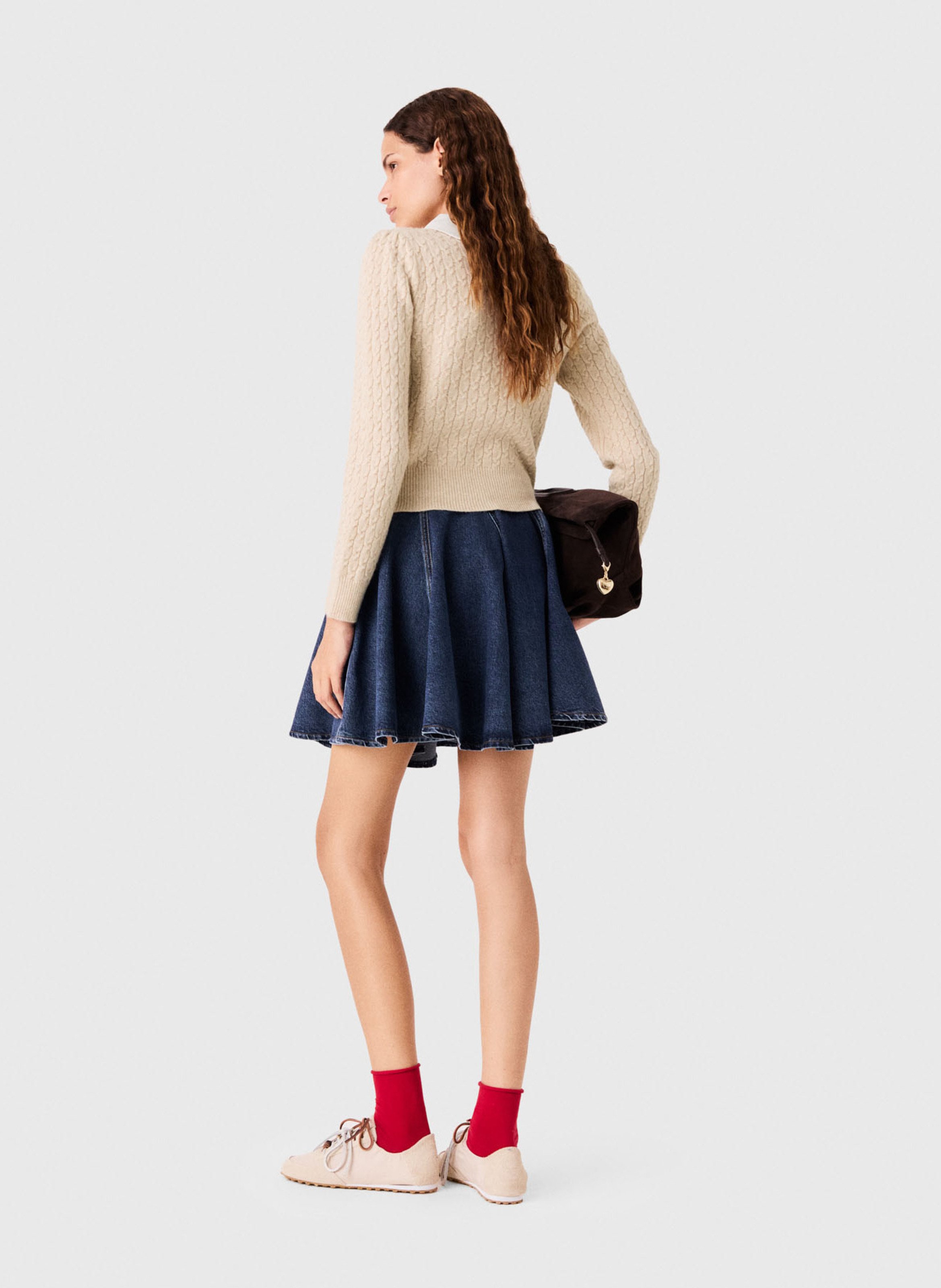 Pull col claudine en laine mélangée MAJE Beige