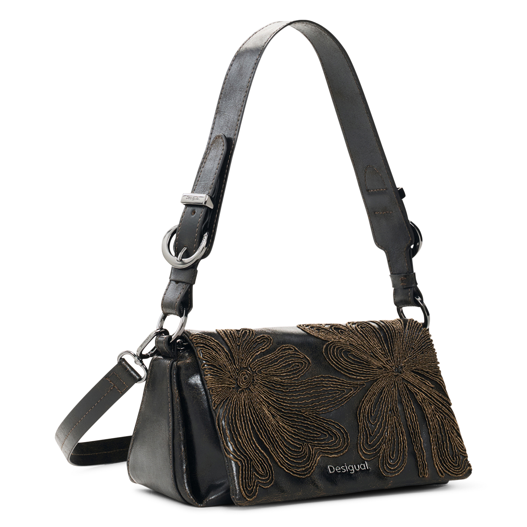 Bestickte Schultertasche DESIGUAL Braun