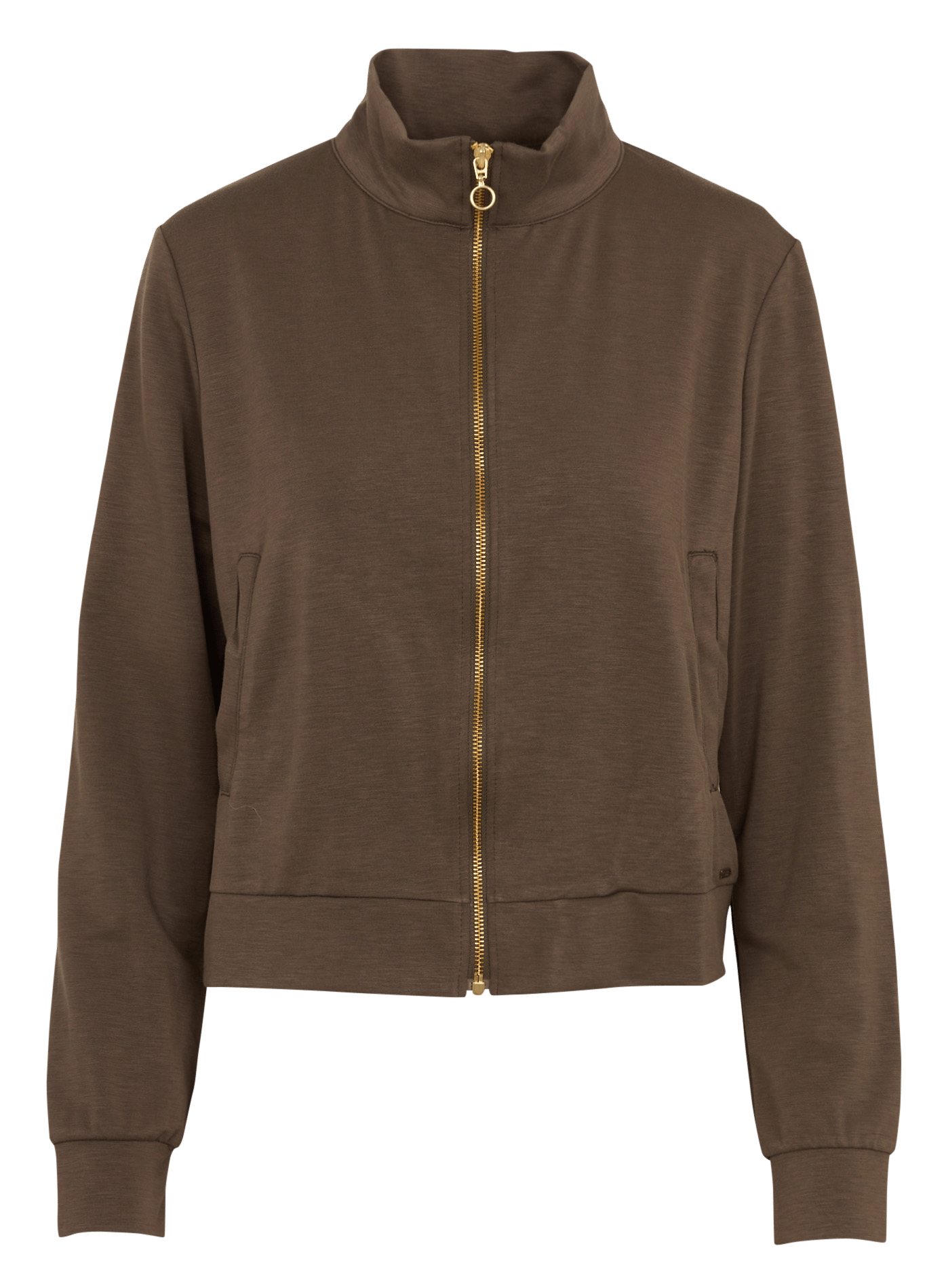 Straight-cut zip-up jacket with a stand-up collar LIVIA