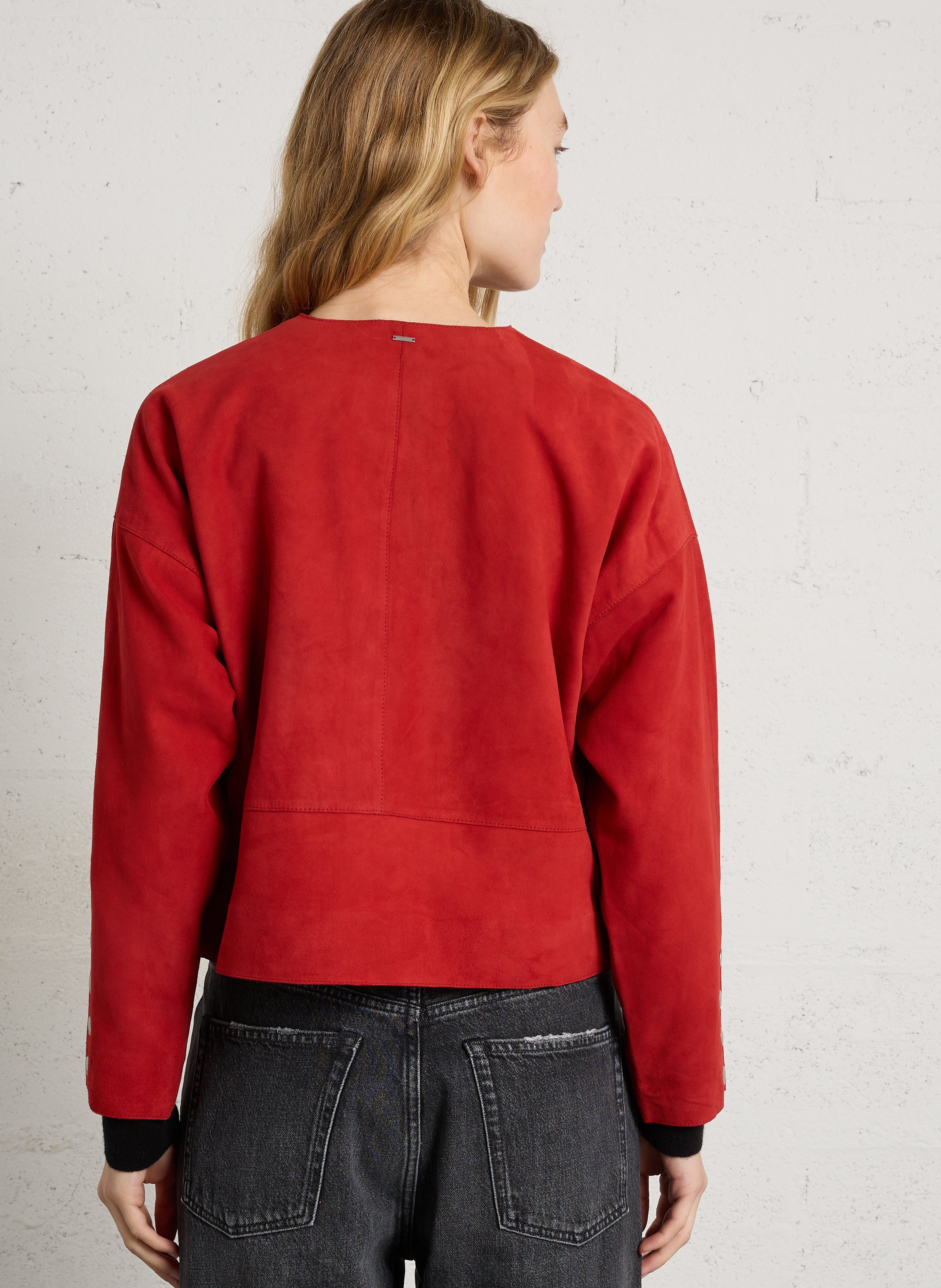 Veste en cuir oversize IKKS Rouge