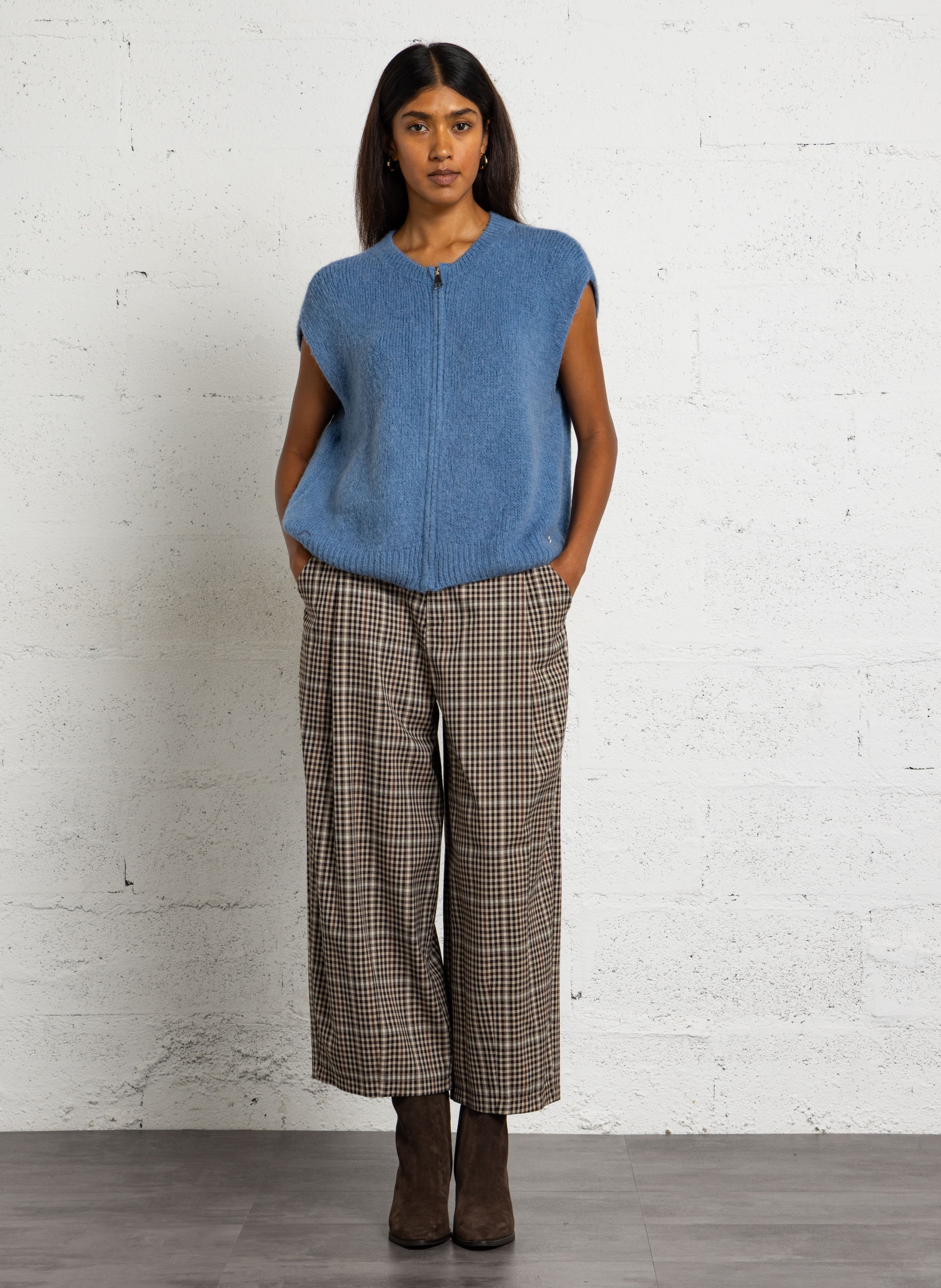 Pleated balloon trousers PLEASE Brown