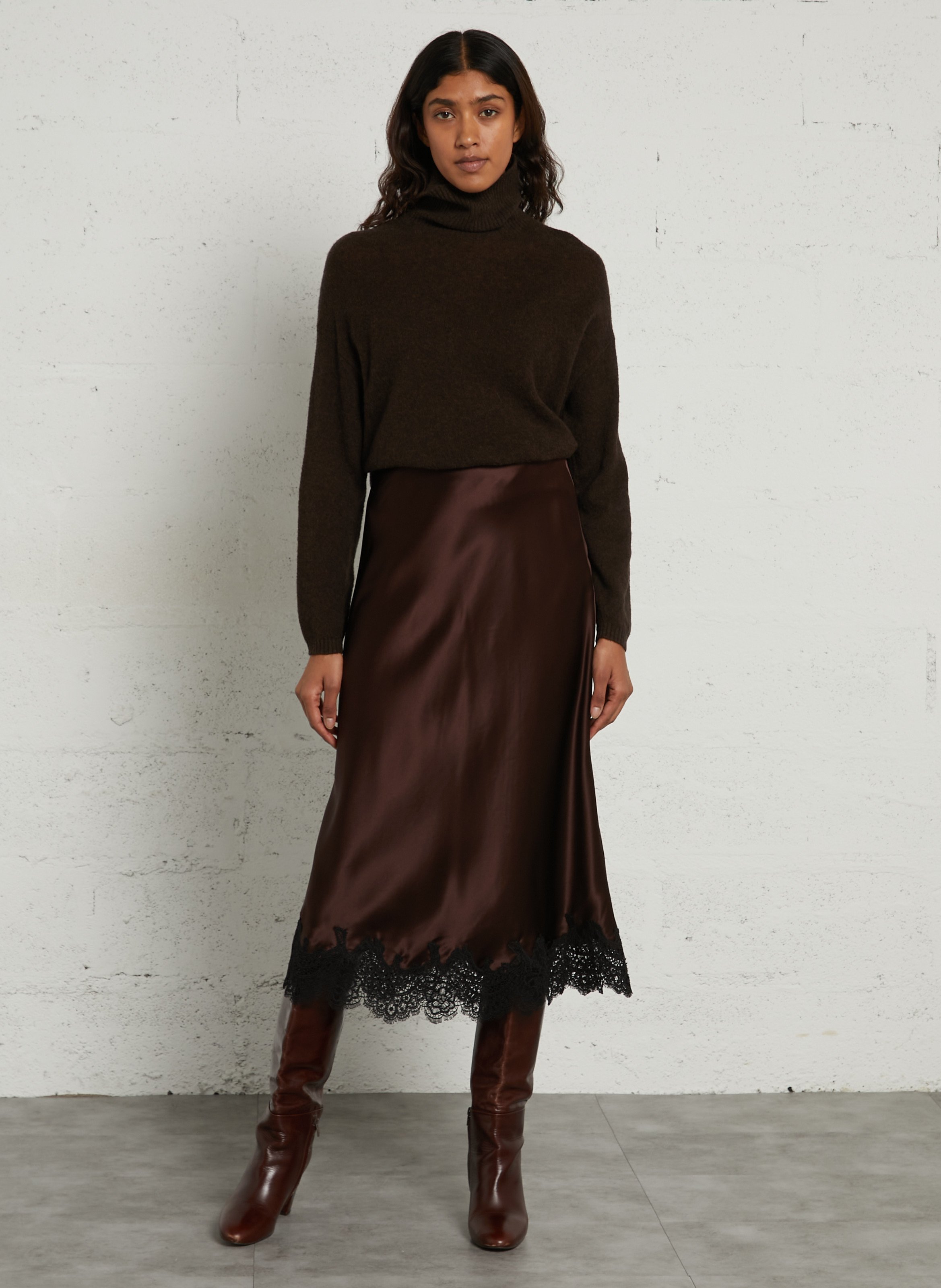 Long straight skirt MAISON 123 Purple
