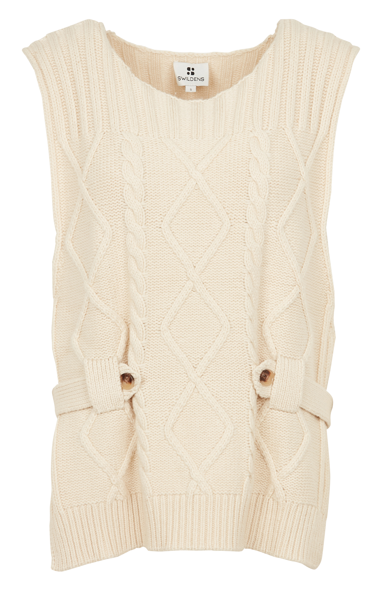 Pull col rond sans manches en laine mélangée SWILDENS Blanc