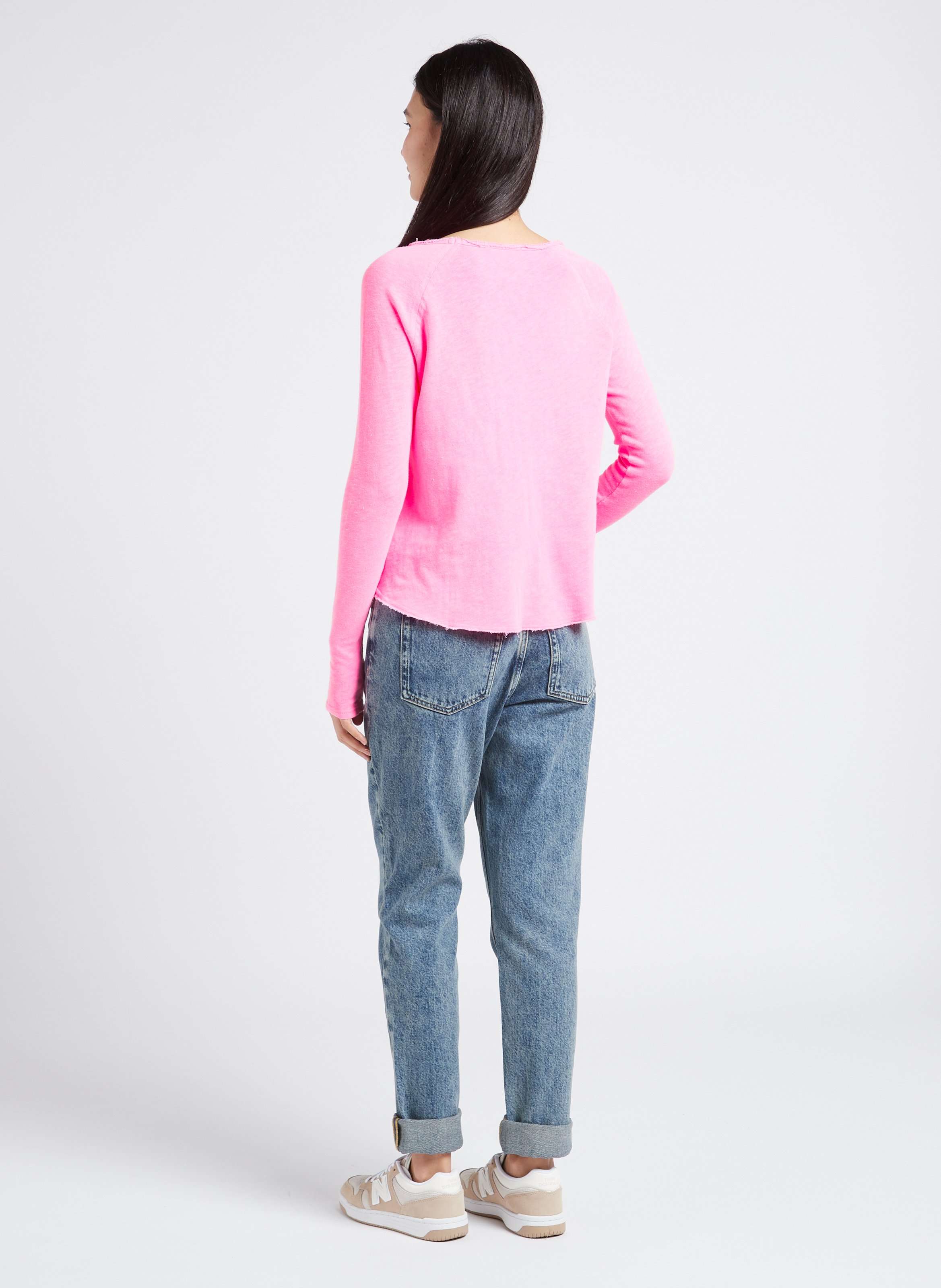 Tee-shirt à col bateau en coton AMERICAN VINTAGE Rose