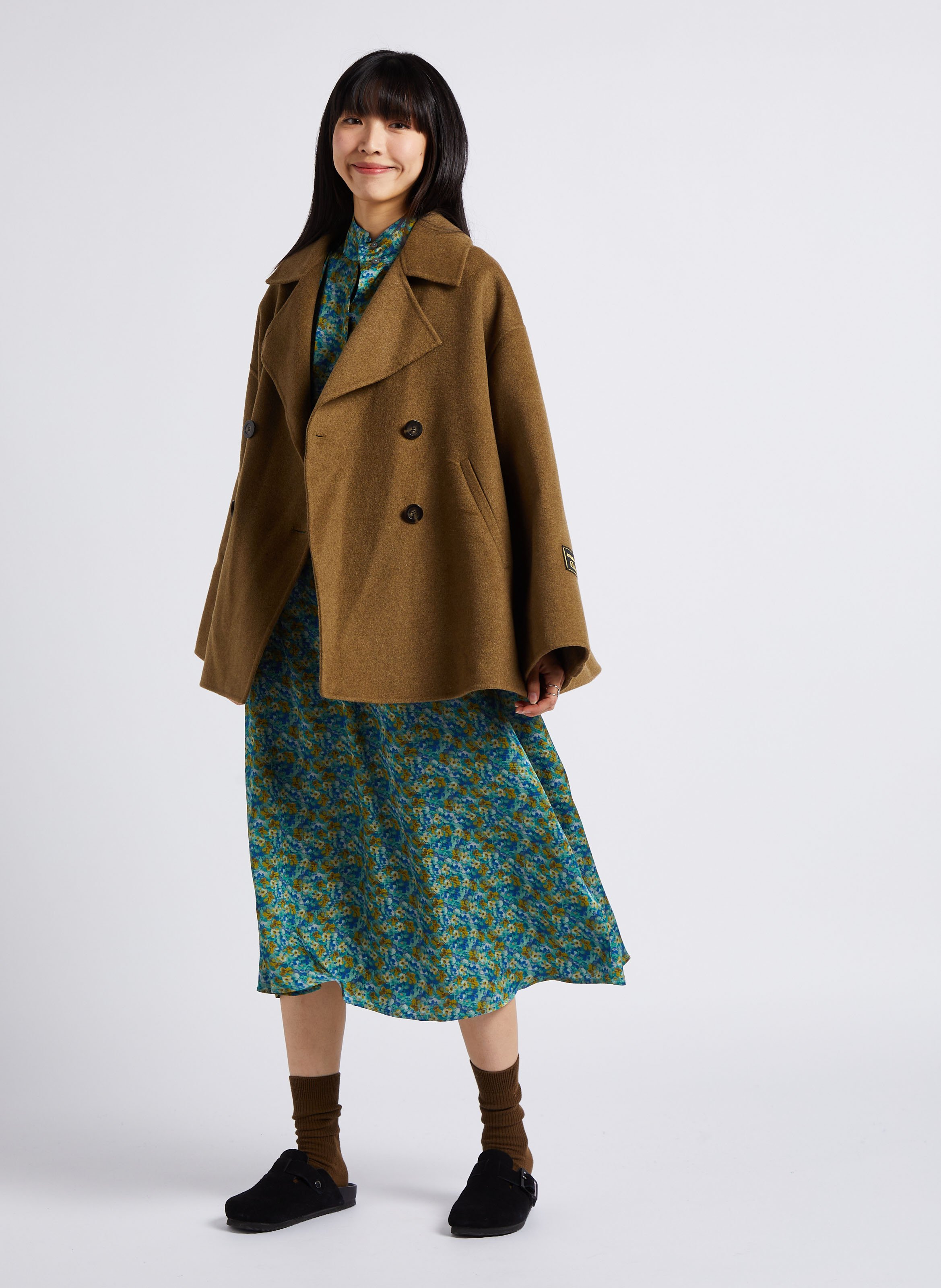 Robe longue à col montant ATTIC AND BARN Vert