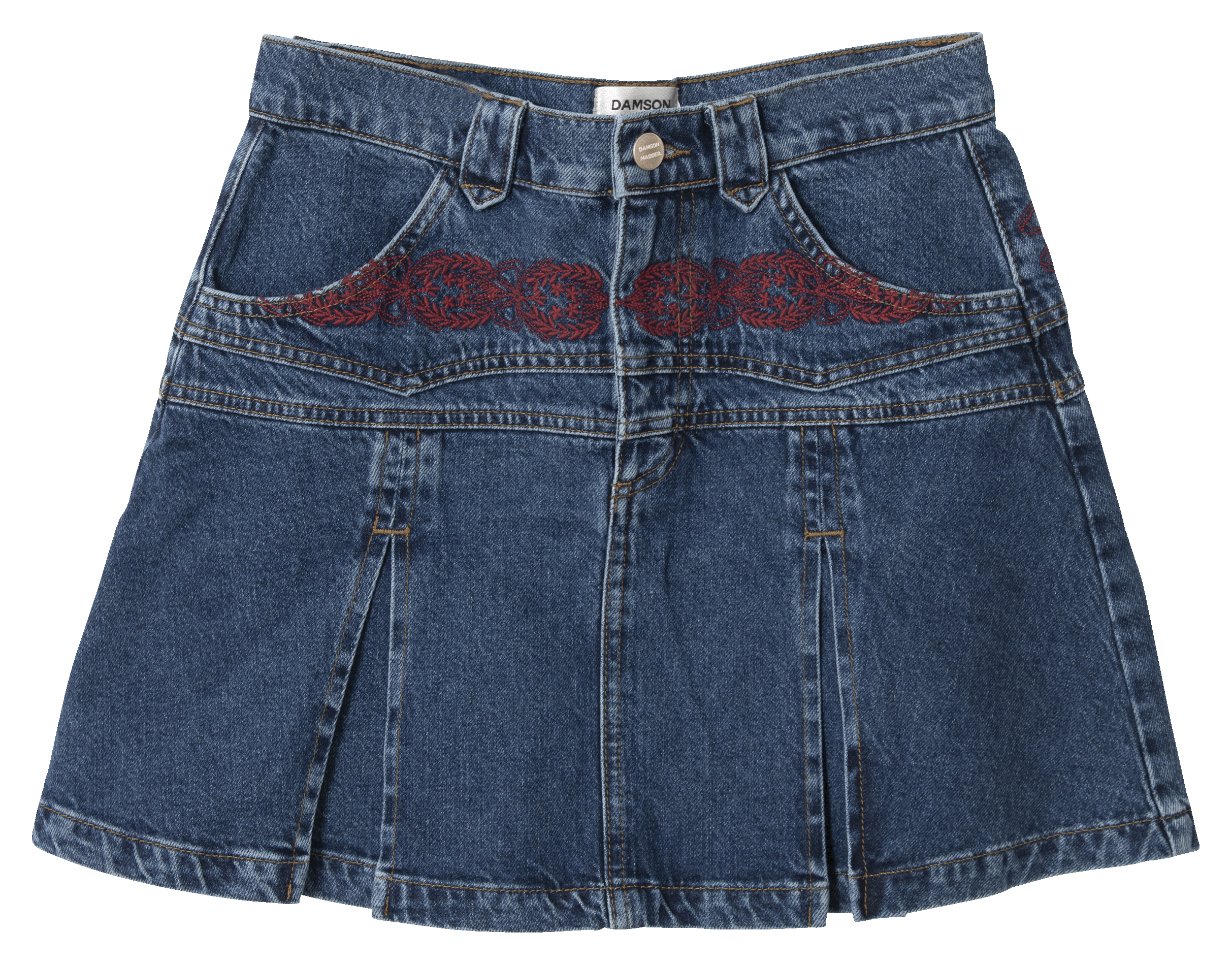 Flared short denim skirt DAMSON MADDER Blue