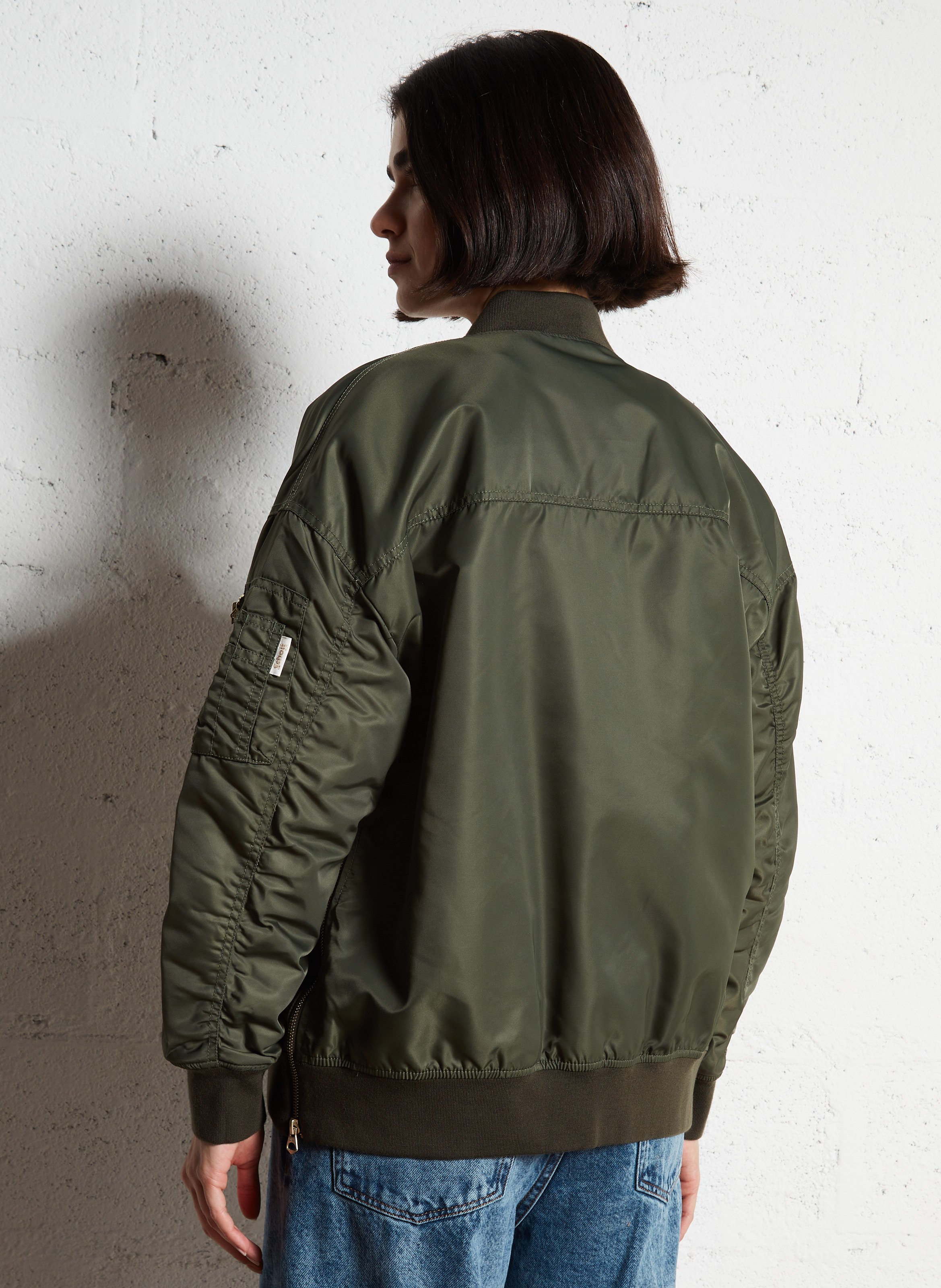 Veste col teddy  SCHOTT Vert