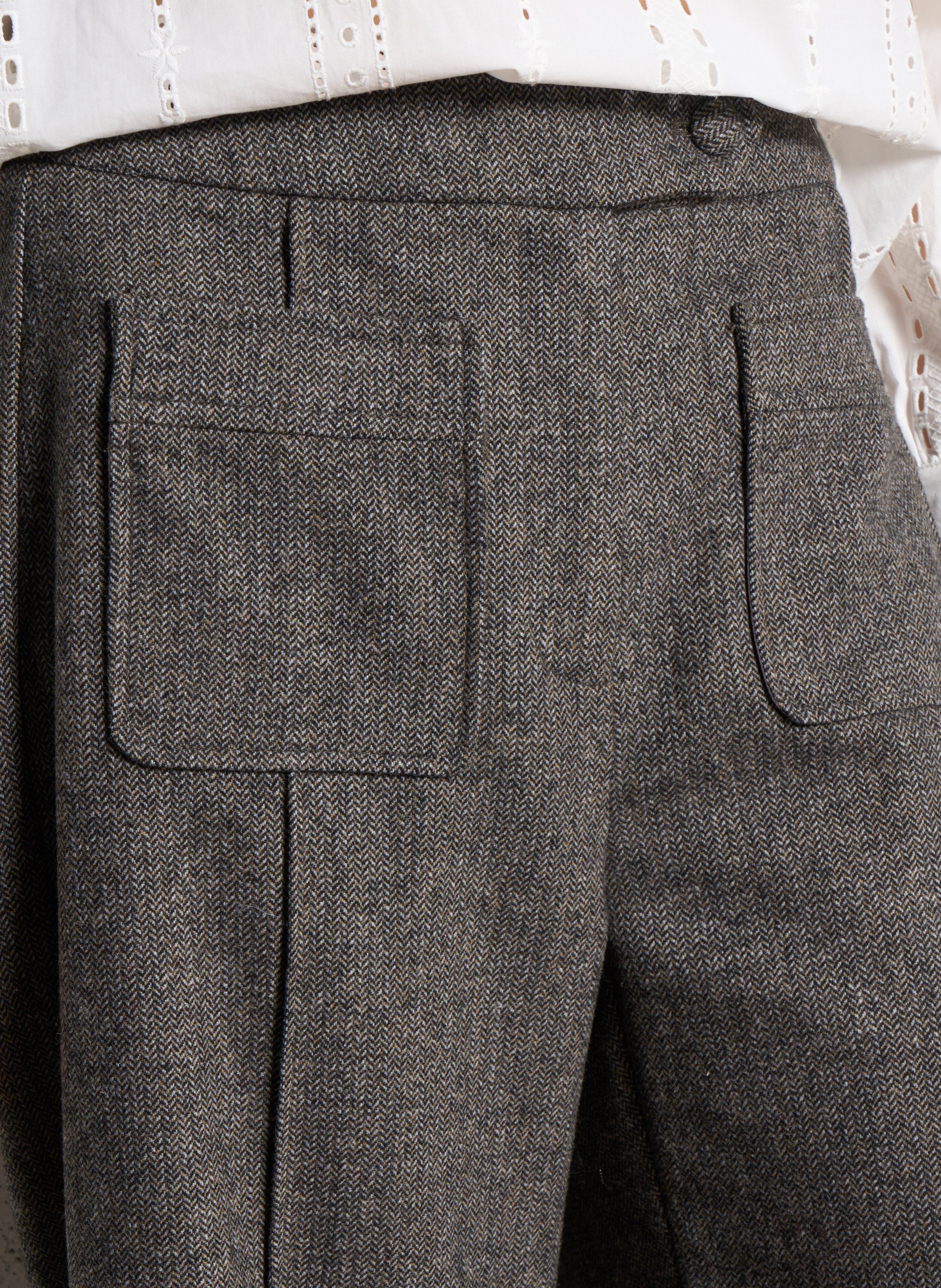 Pantalon large en laine mélangée SUNCOO Noir