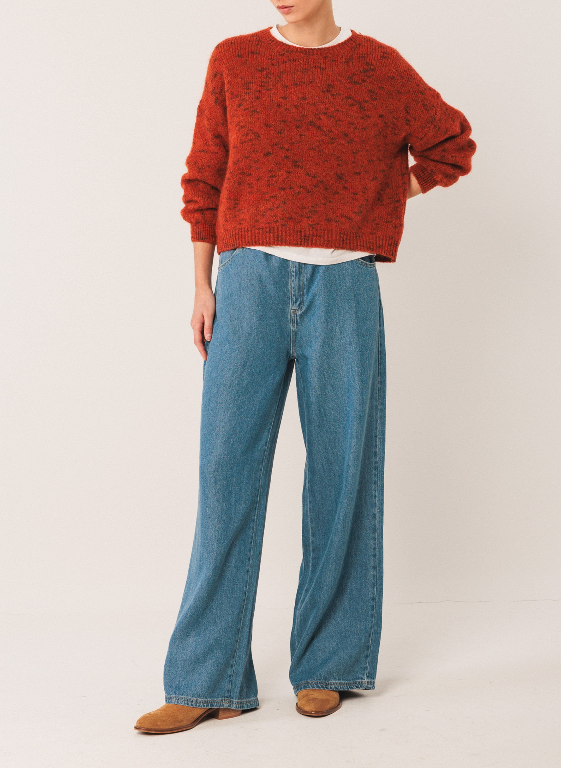 Pull col rond  INDI & COLD Orange