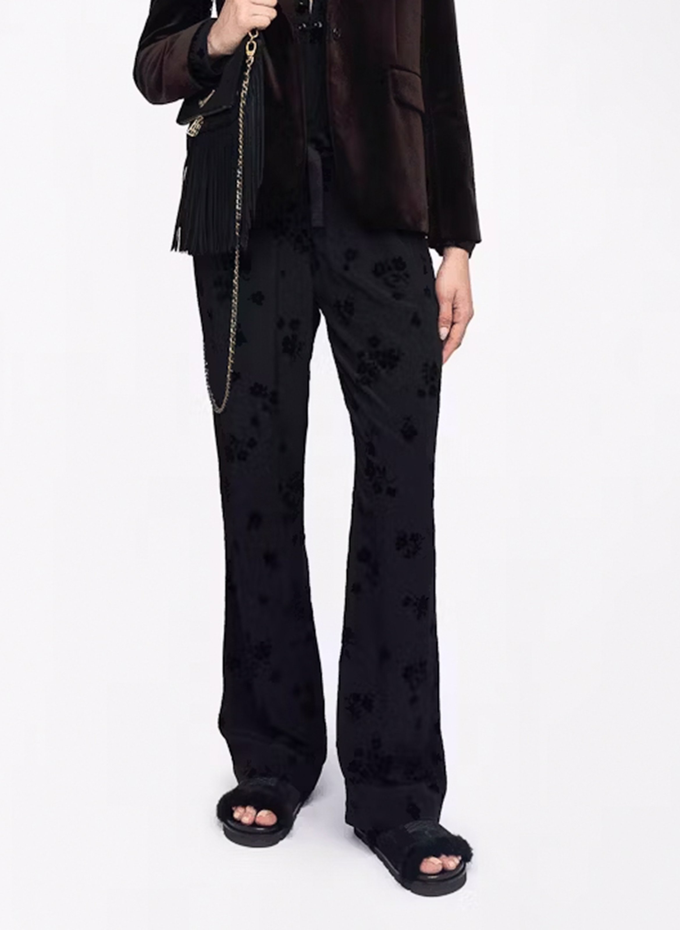 Pantalon jacquard droit fluide ZADIG&VOLTAIRE Noir