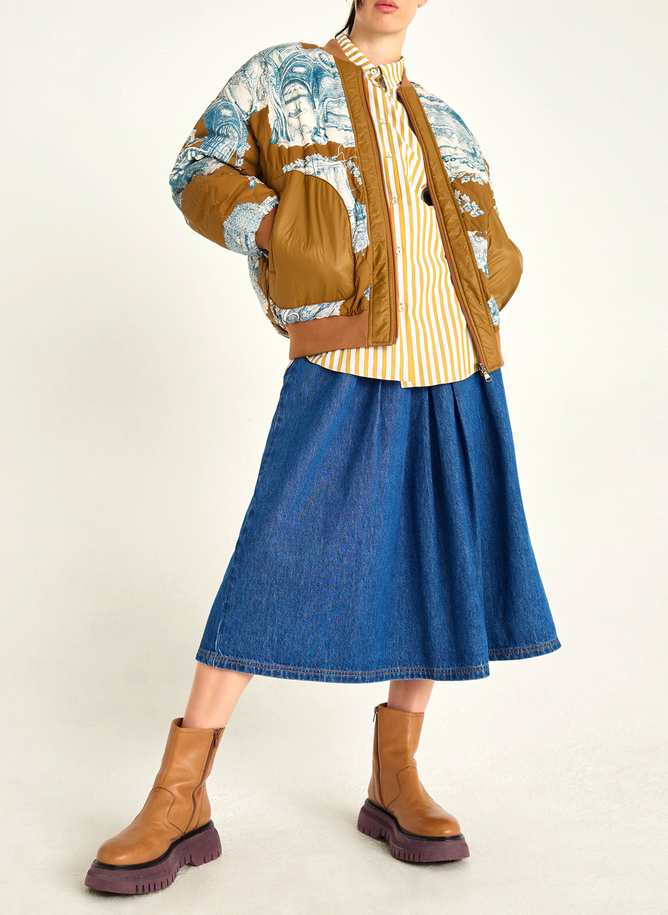 Blouson matelassé oversize réversible COTELAC Jaune