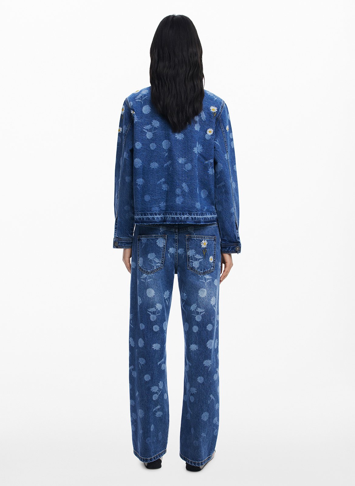 Veste col classique en denim de coton DESIGUAL Bleu