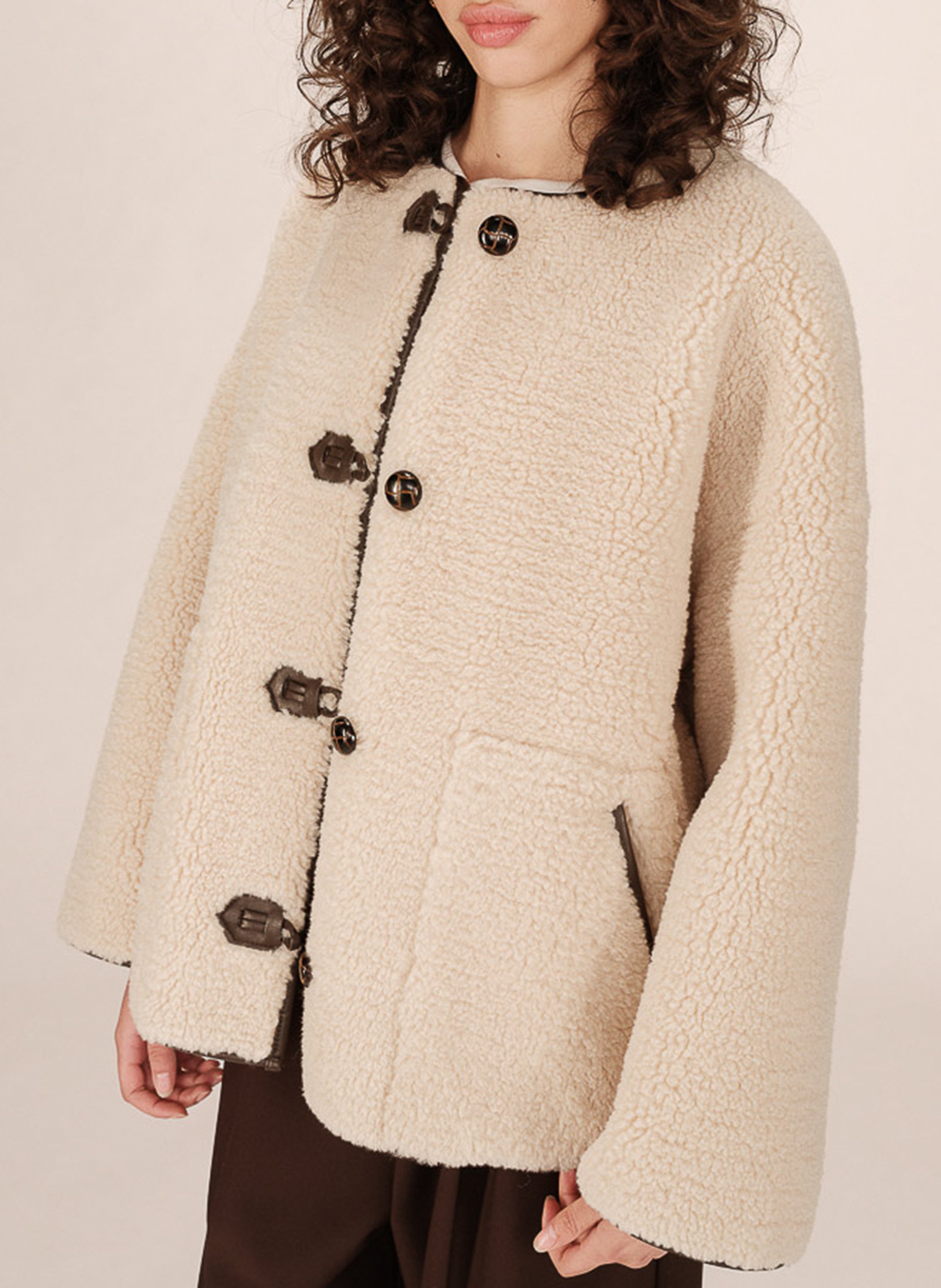 Oversized synthetic fur coat GRACE ET MILA White