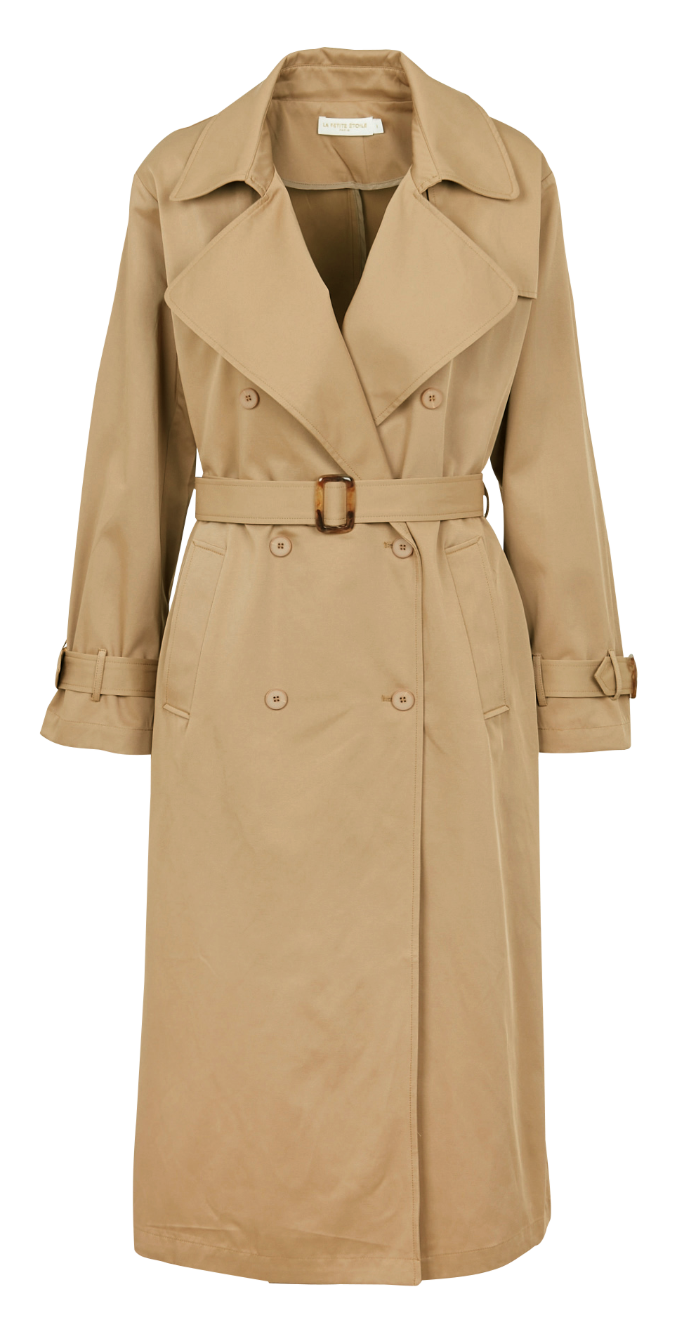 Trench-coat droit en coton mélangé LA PETITE ETOILE Beige