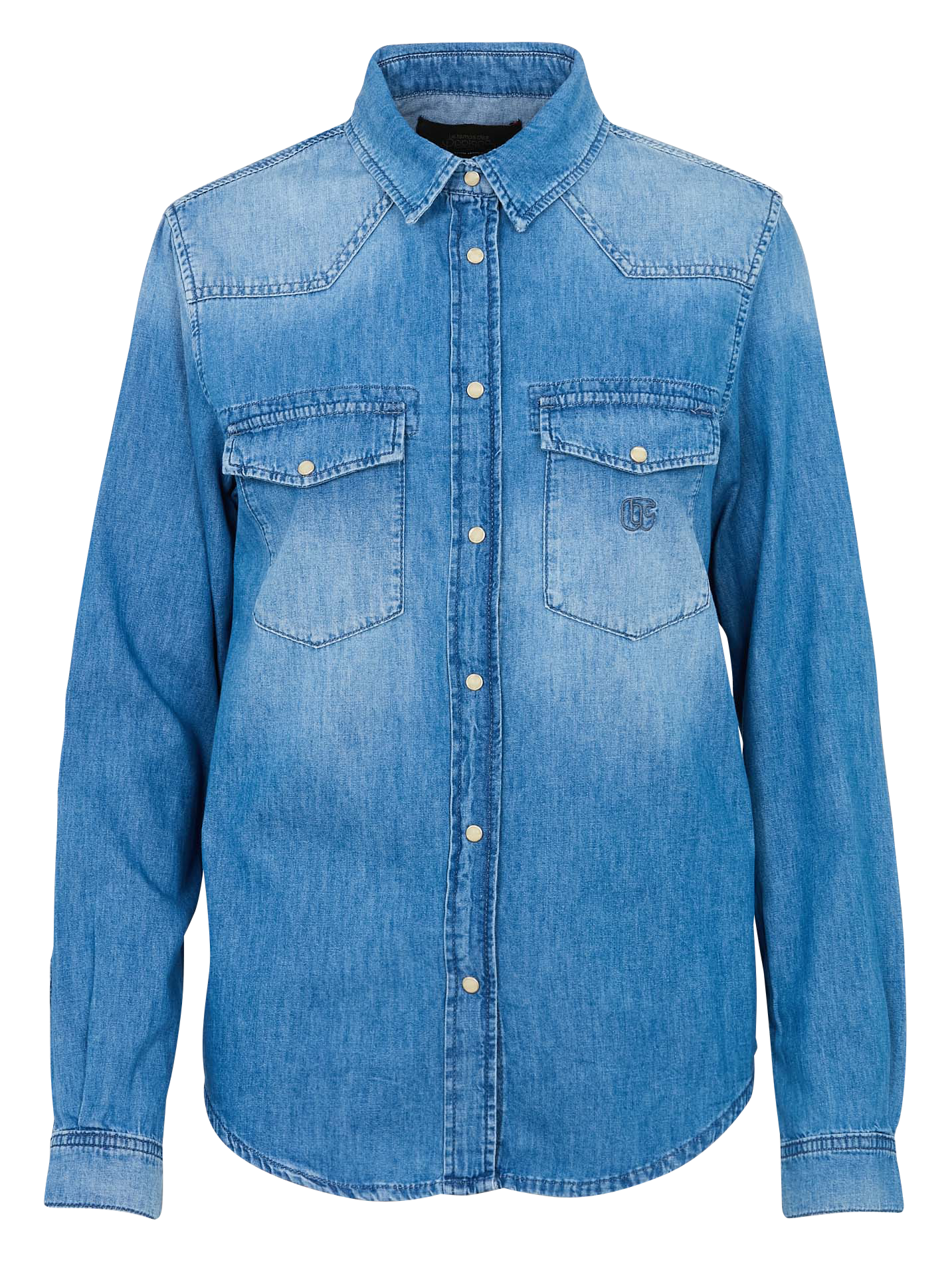 Chemise droite boutonnée en jean LE TEMPS DES CERISES Bleu