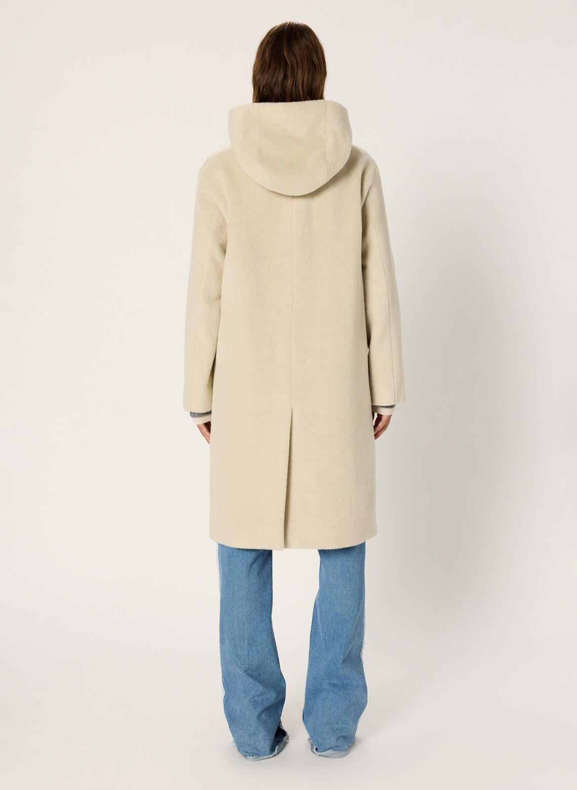 Jas met capuchon en gemengde wol GERARD DAREL Beige