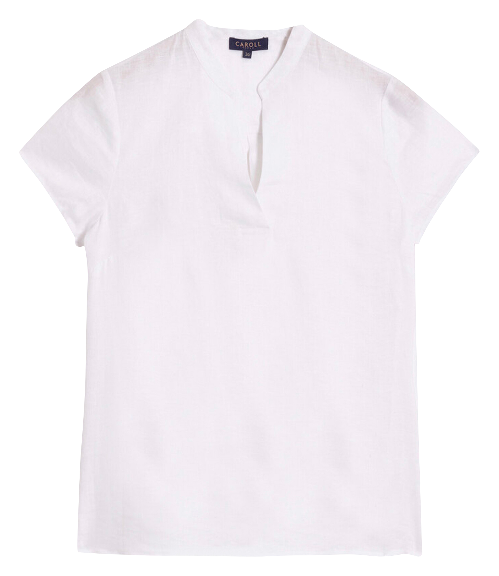 Leinen-Top mit V-Ausschnitt CAROLL