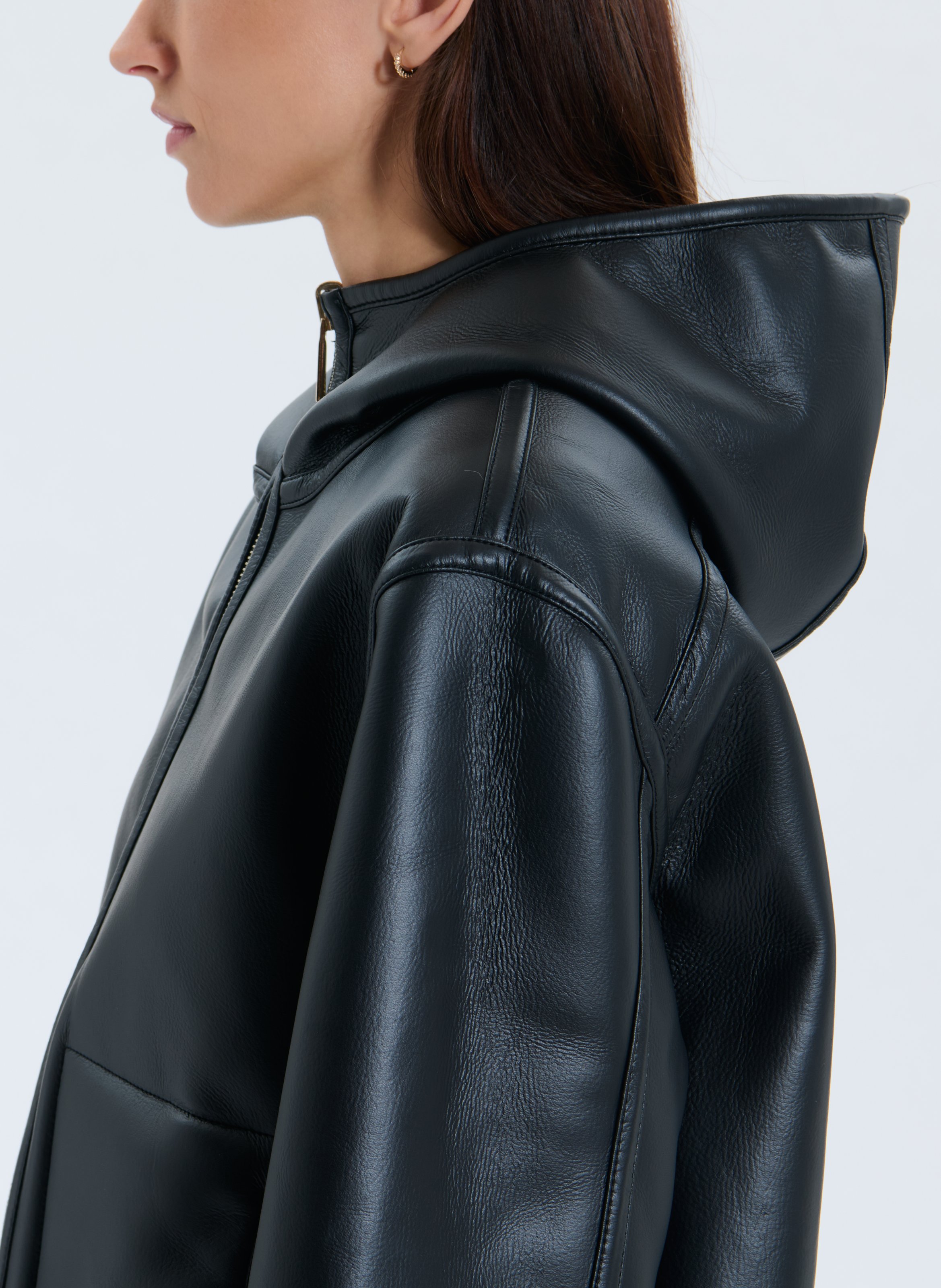 Short oversized hooded jacket ZAPA Black