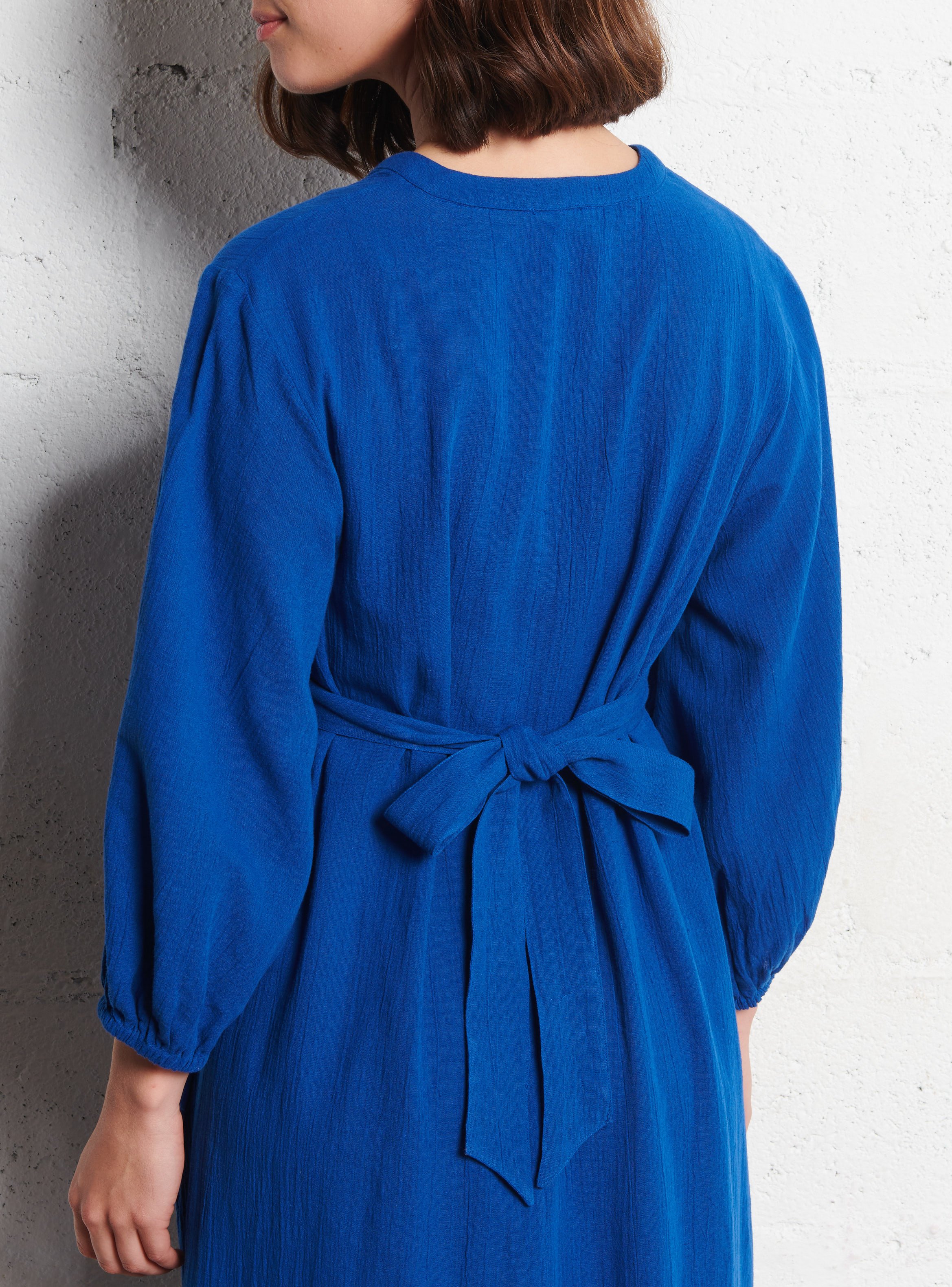 Long cotton-blend dress MAISON 123 Blue