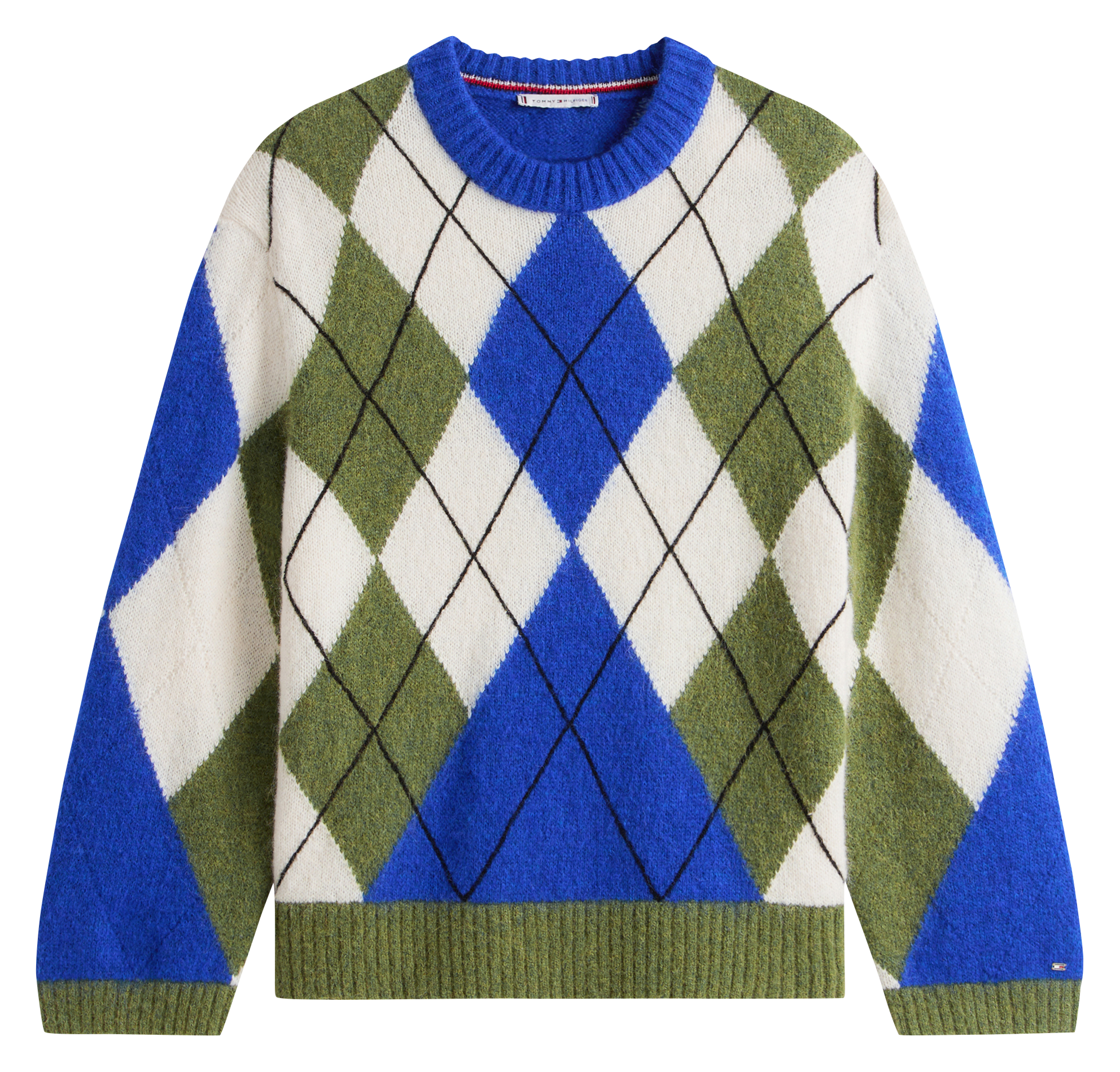 Pull droit imprimé en laine mélangée TOMMY HILFIGER Multicolore