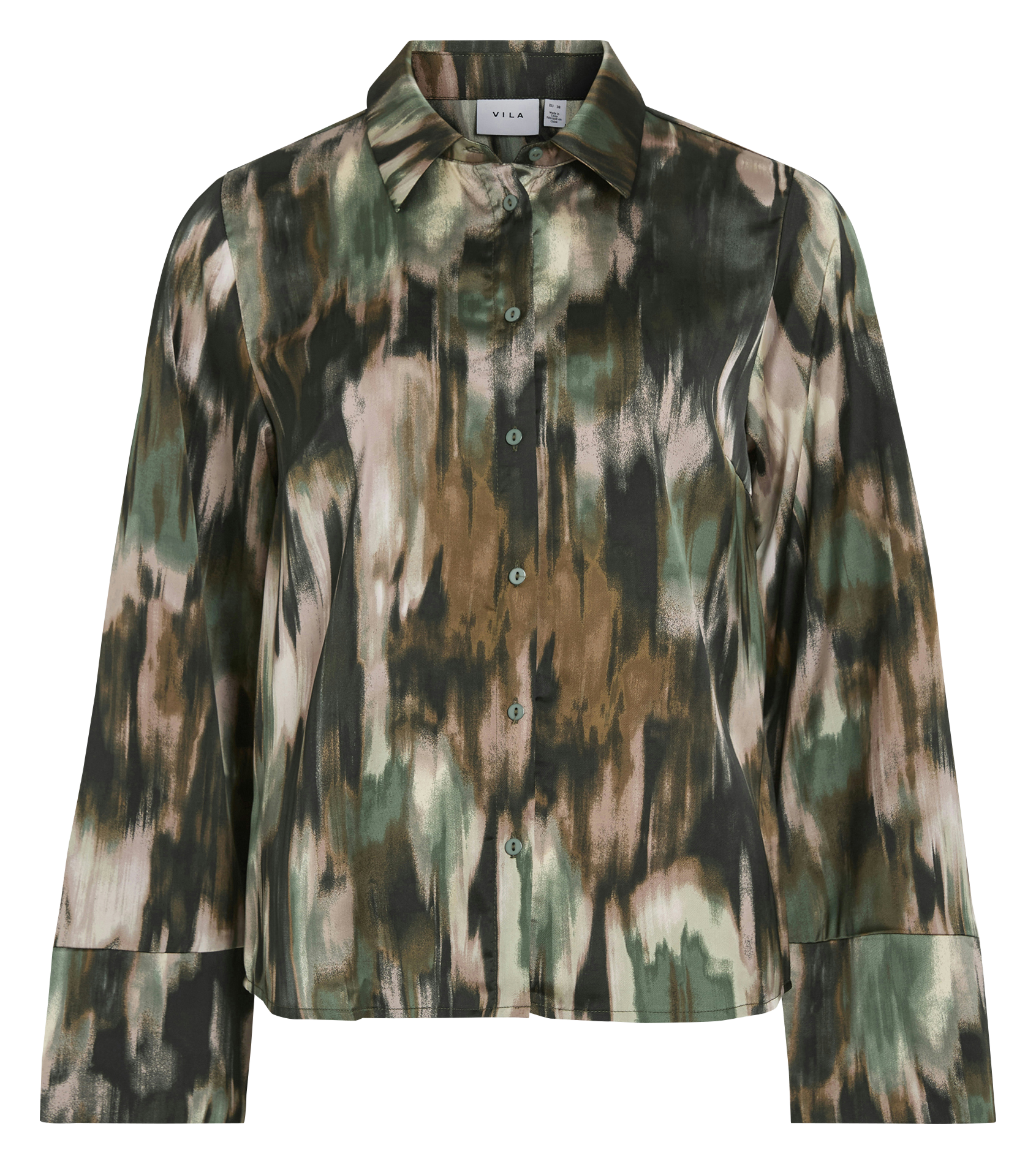 Blouse met klassieke kraag VILA Groen