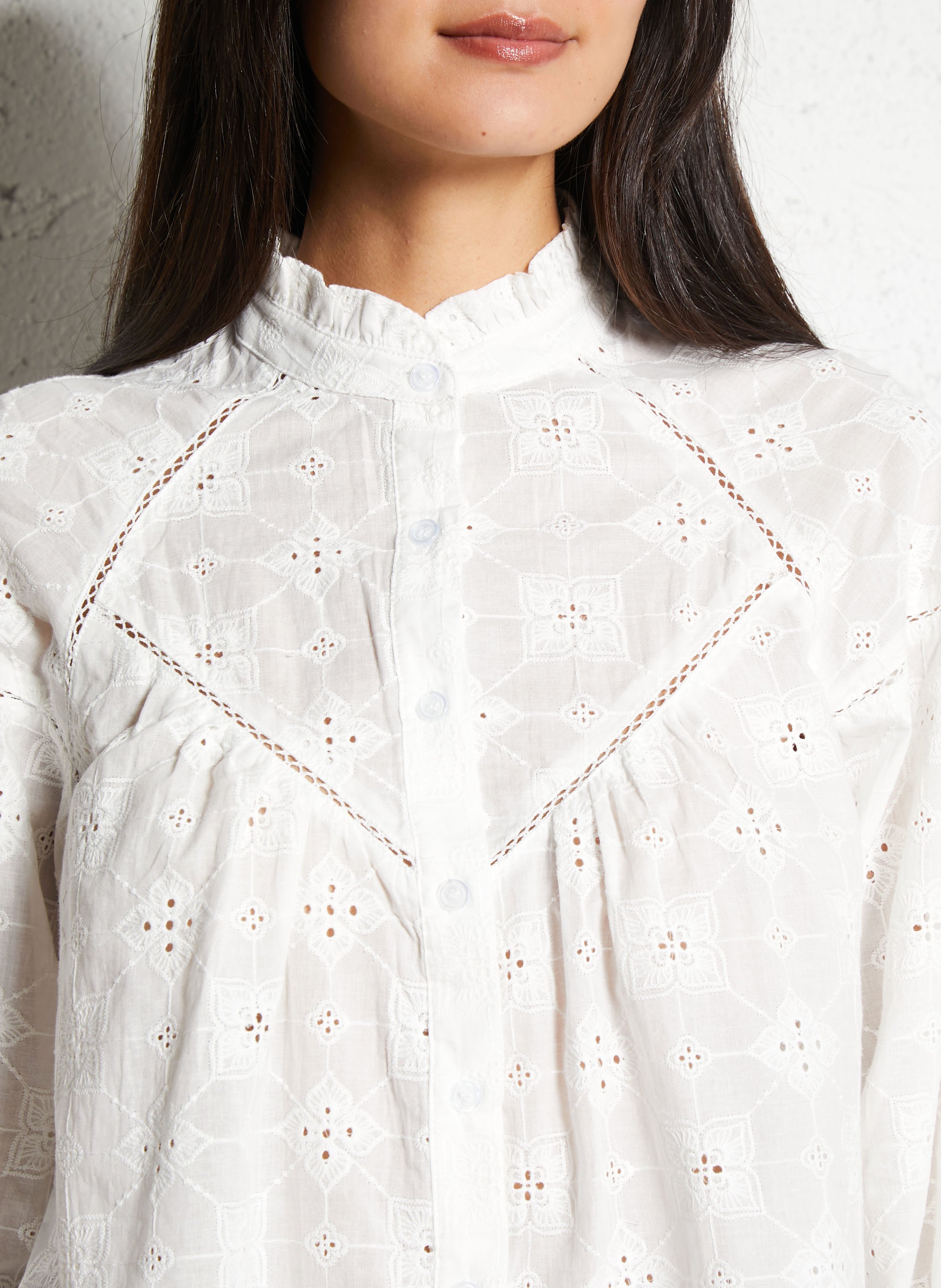 Alexandra - Plumetis-Bluse THE KORNER Weiss