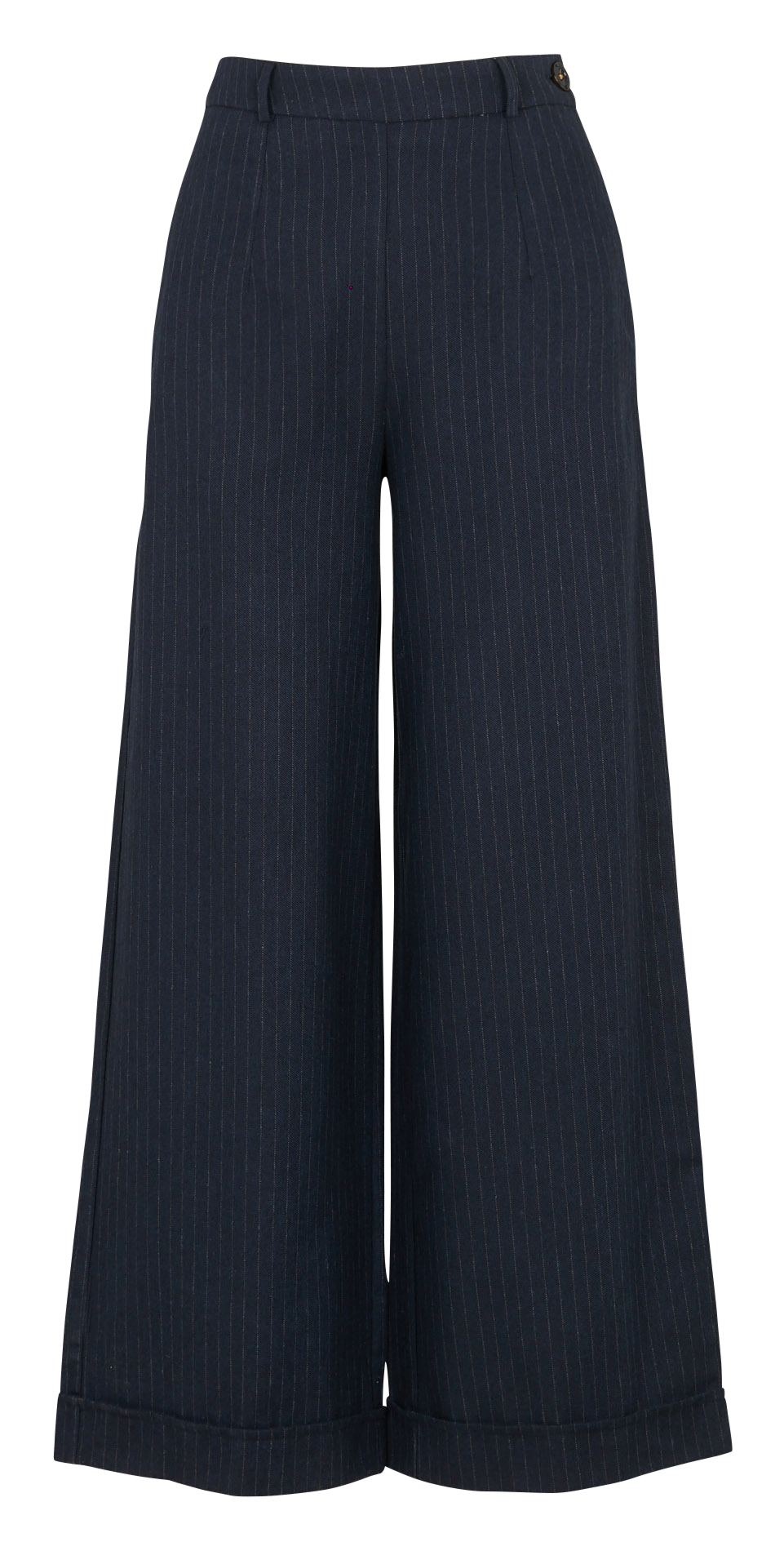 Pantalon large taille haute en coton mélangé TINSELS Bleu