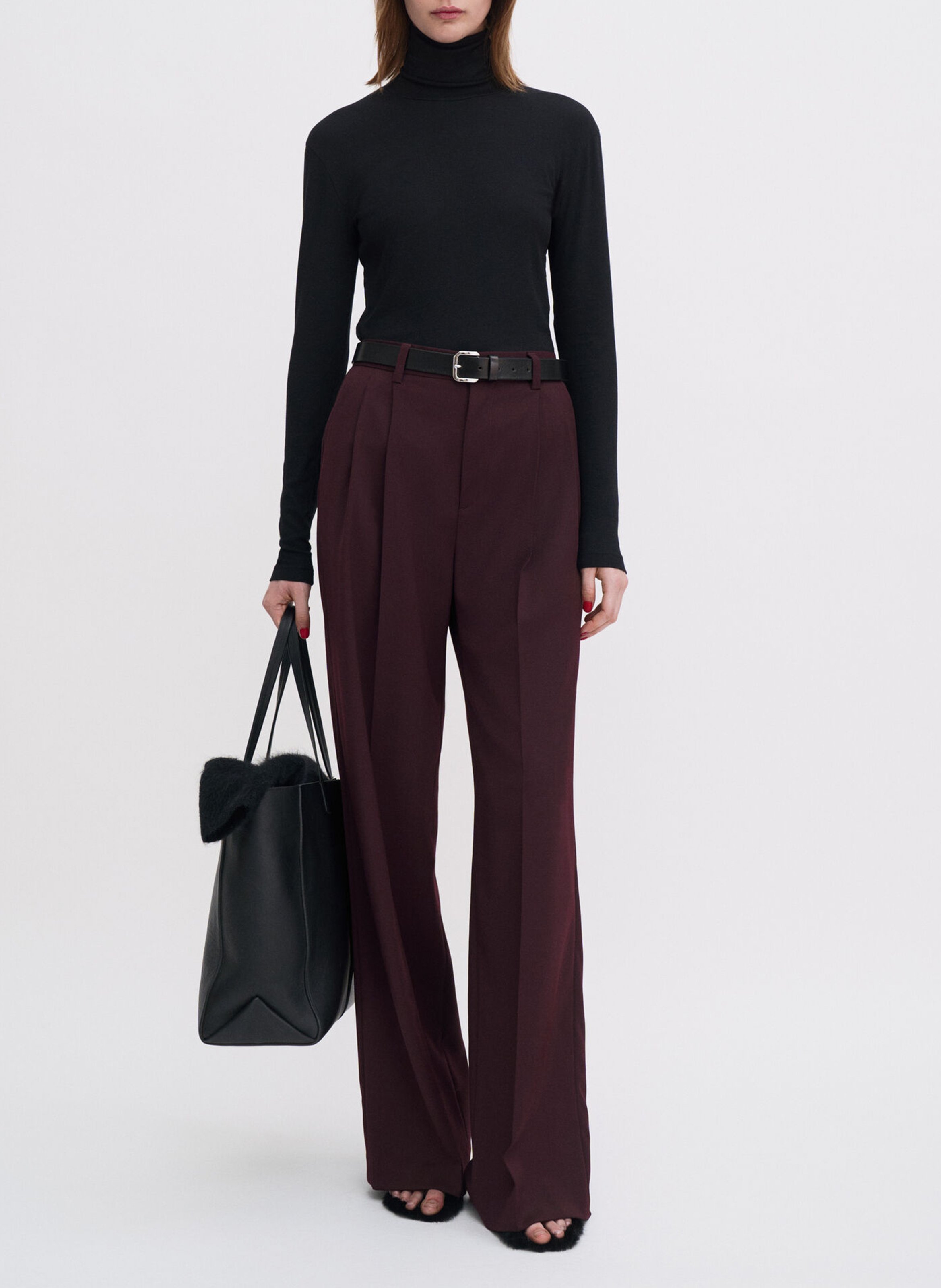 Tailored pleated trousers in plain color FILIPPA K Red