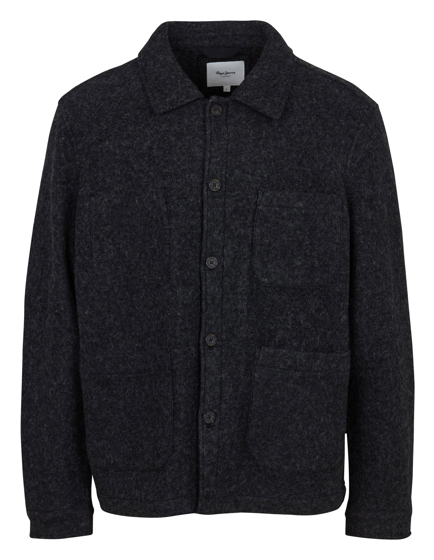 Veste droite col classique en maille PEPE JEANS Gris