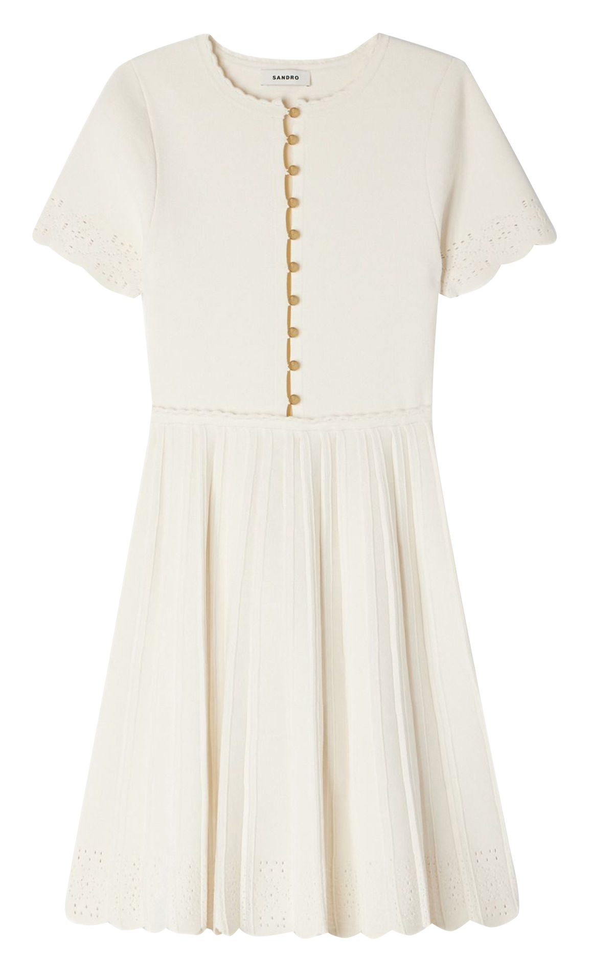 Robe midi col rond SANDRO Beige