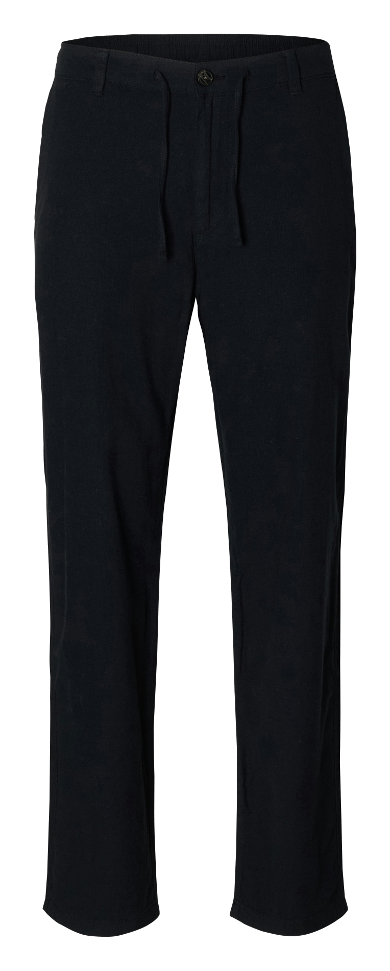 Gerade geschnittene Hose aus Bio-Baumwoll-Mix SELECTED Schwarz