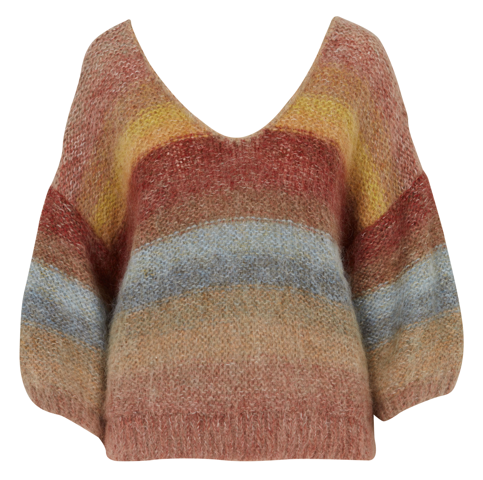 Loose-fit wool-blend sweater with V-neck MES DEMOISELLES Multicolored