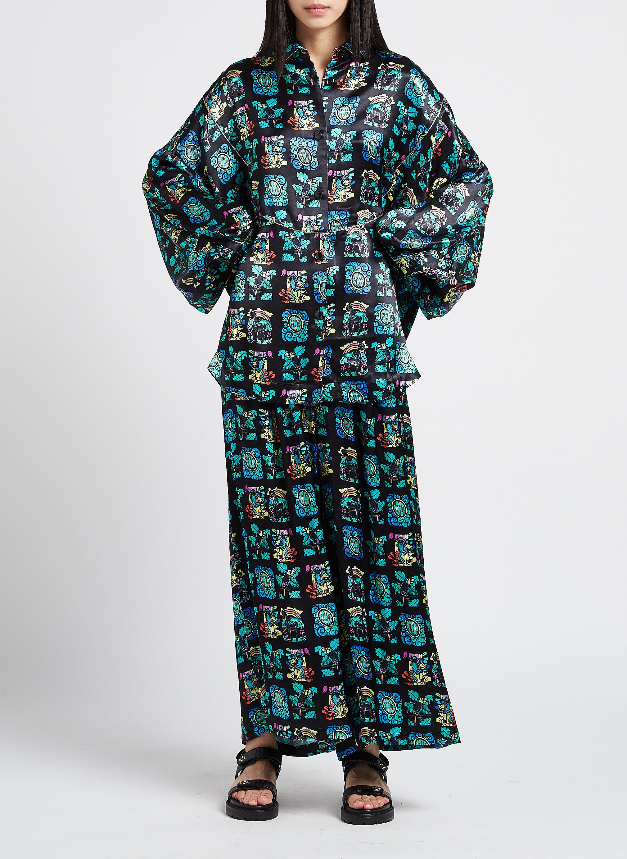 Oversize-Bluse mit klassischem Kragen HEIMSTONE Mehrfarbig