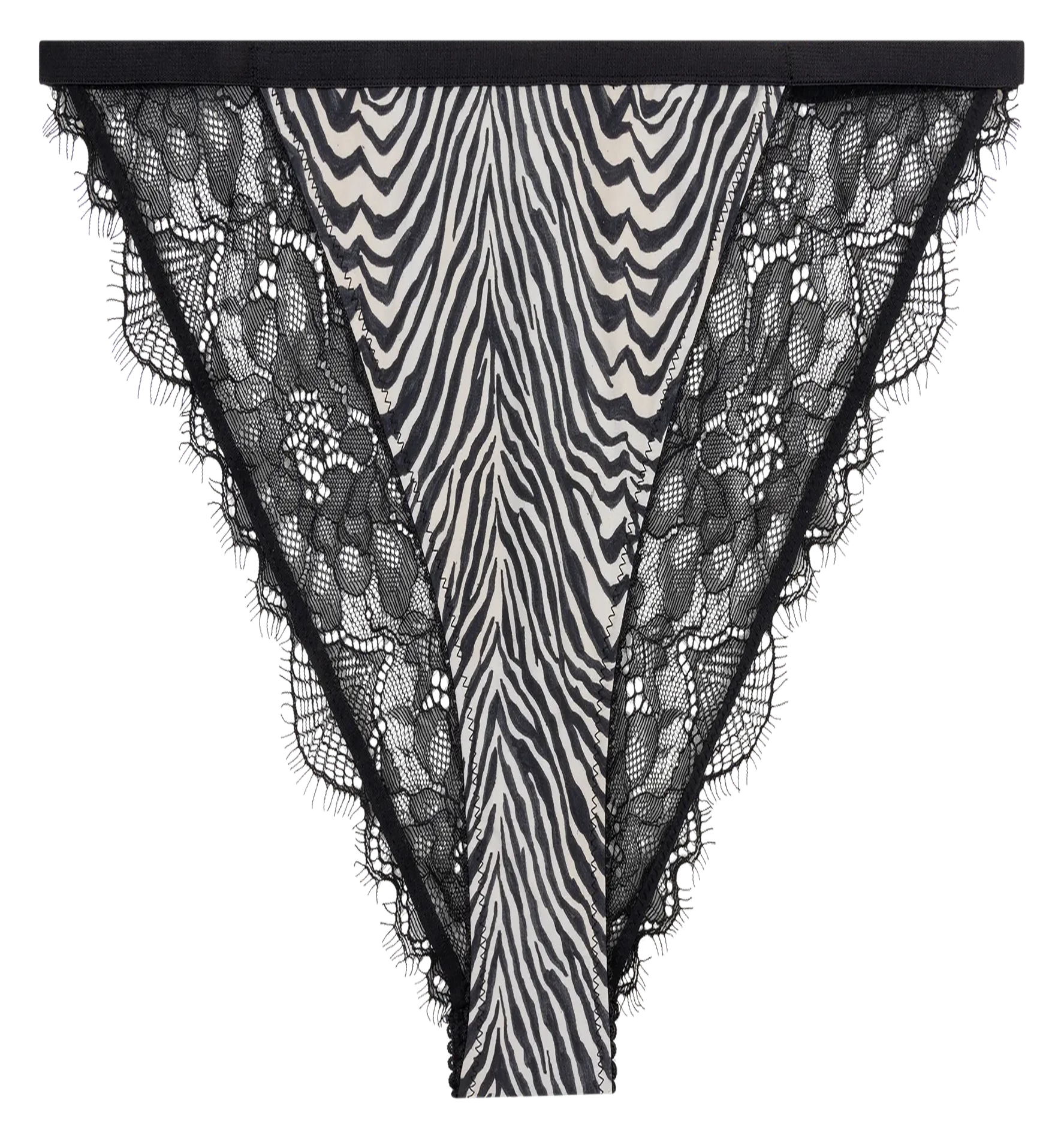 Spitzen- und bedruckte Culotte LOVE STORIES Schwarz