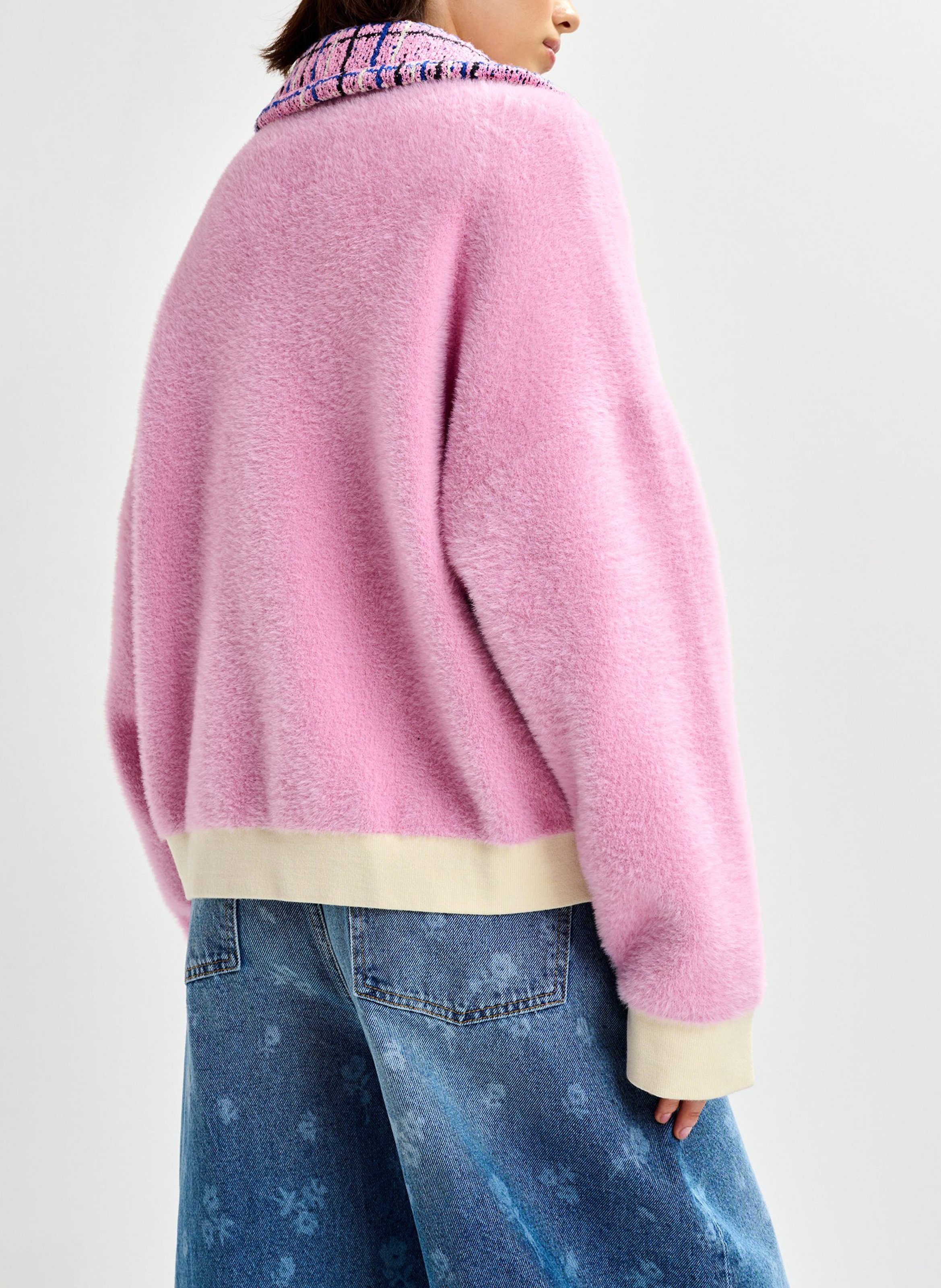 Mantel im Oversize-Stil mit Tweed-Detail ESSENTIEL ANTWERP Rosa