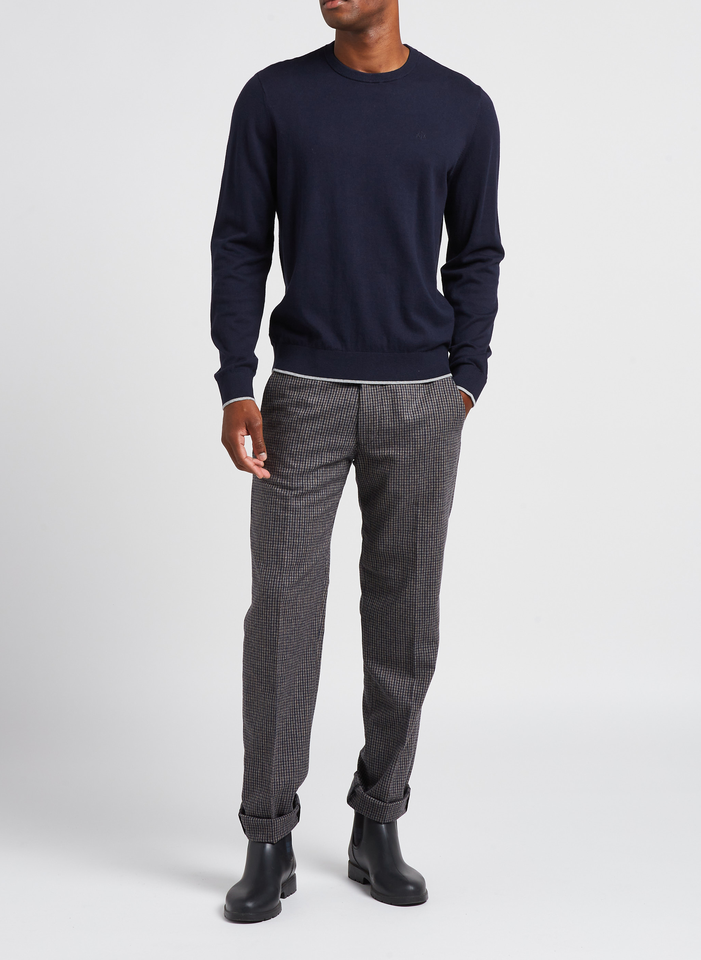 Pantalon droit en laine mélangée SELECTED Gris