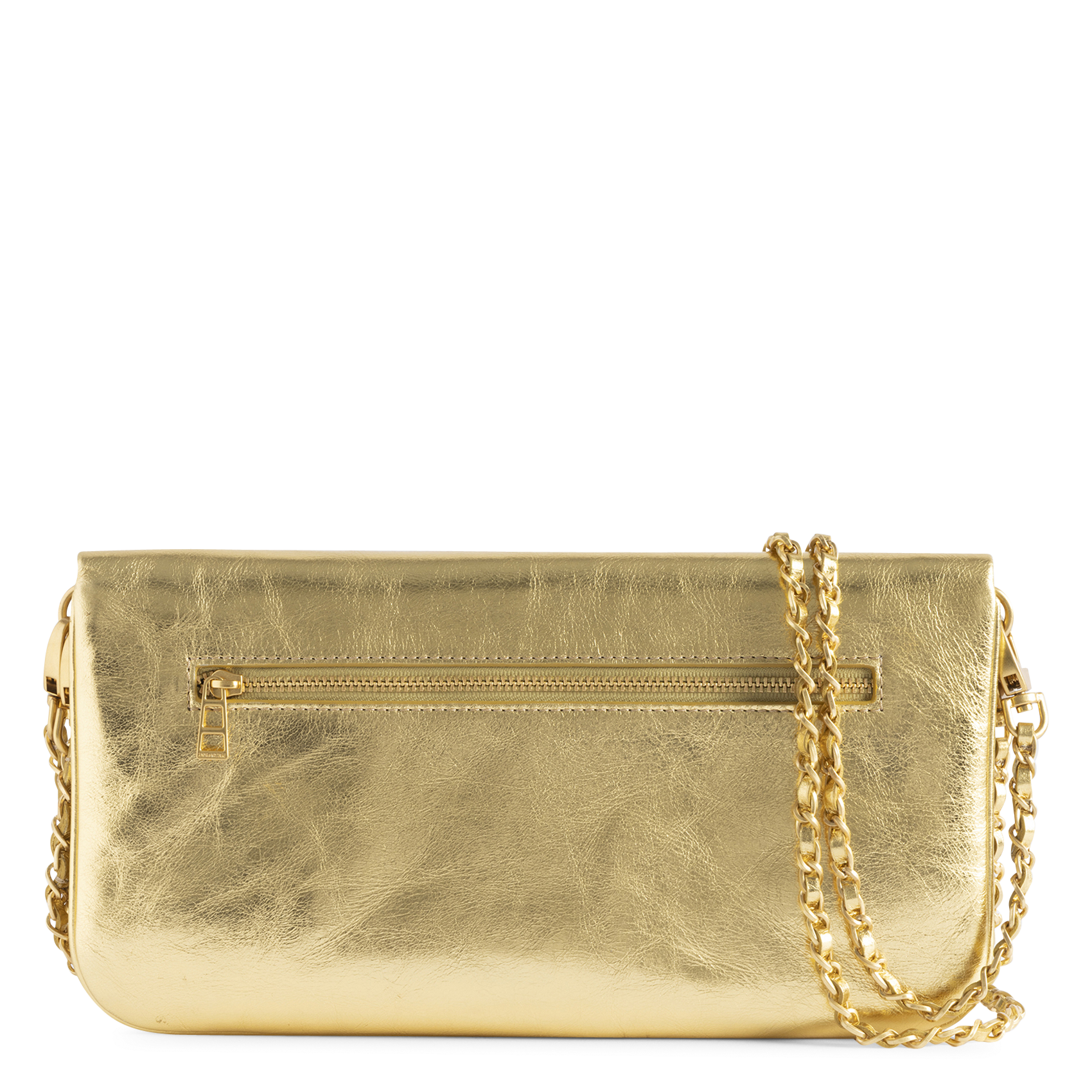 Metallic leather clutch ZADIG&VOLTAIRE Yellow