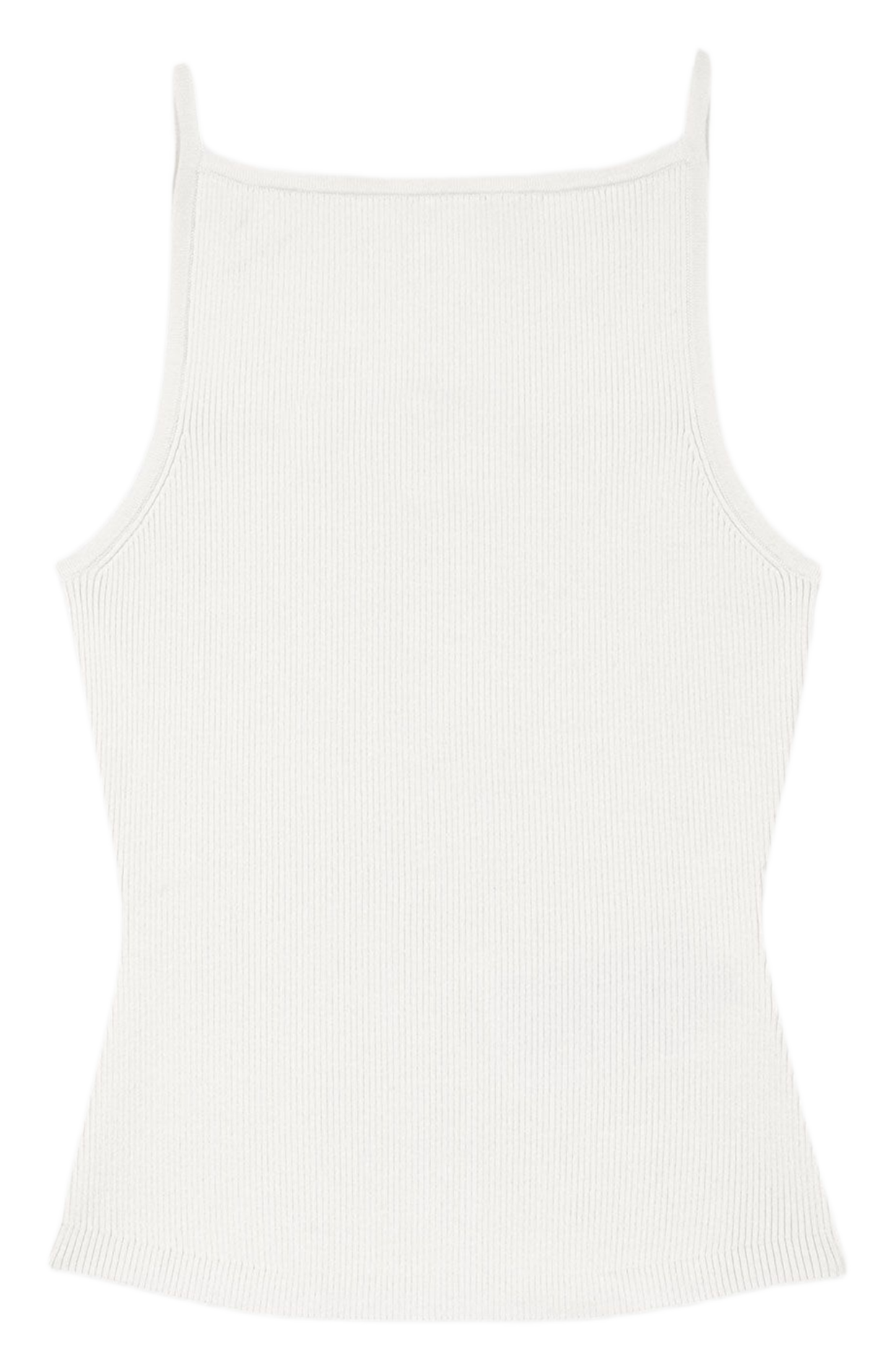 Ribbed cotton blend fitted top MAJE White