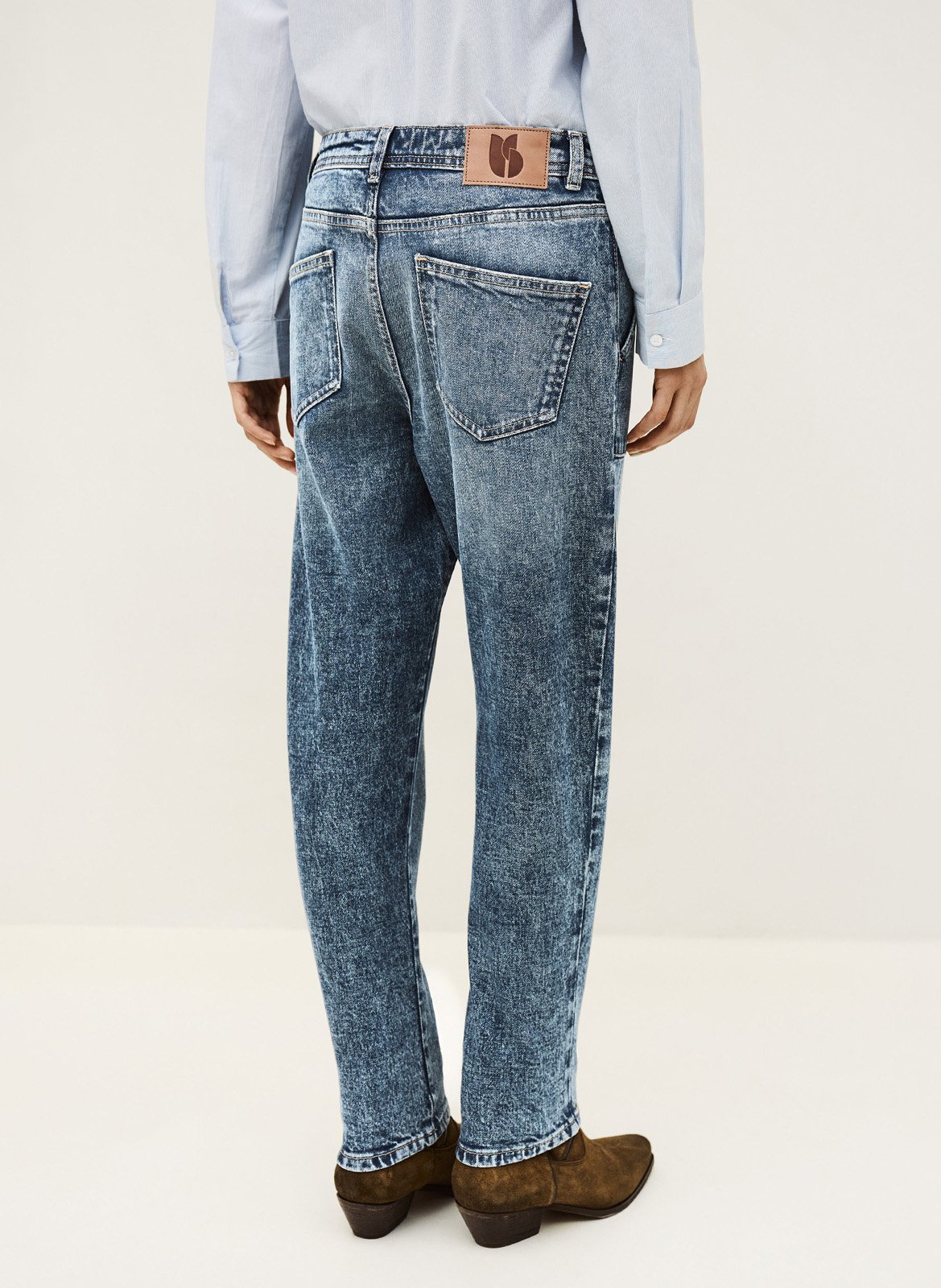 Jean droit en coton mélangé BA&SH Bleu