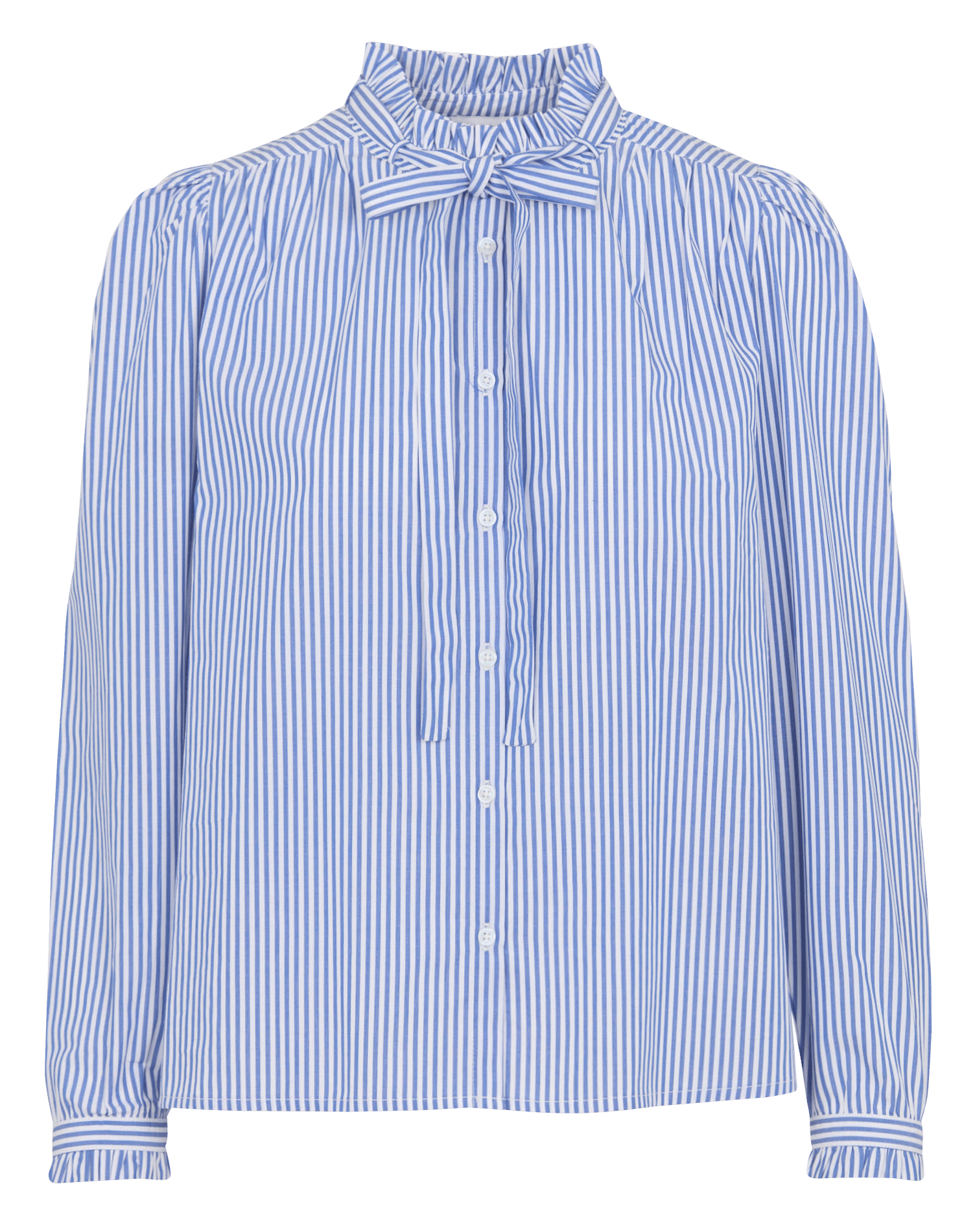 Buttoned striped cotton blouse EMILE ET IDA Blue