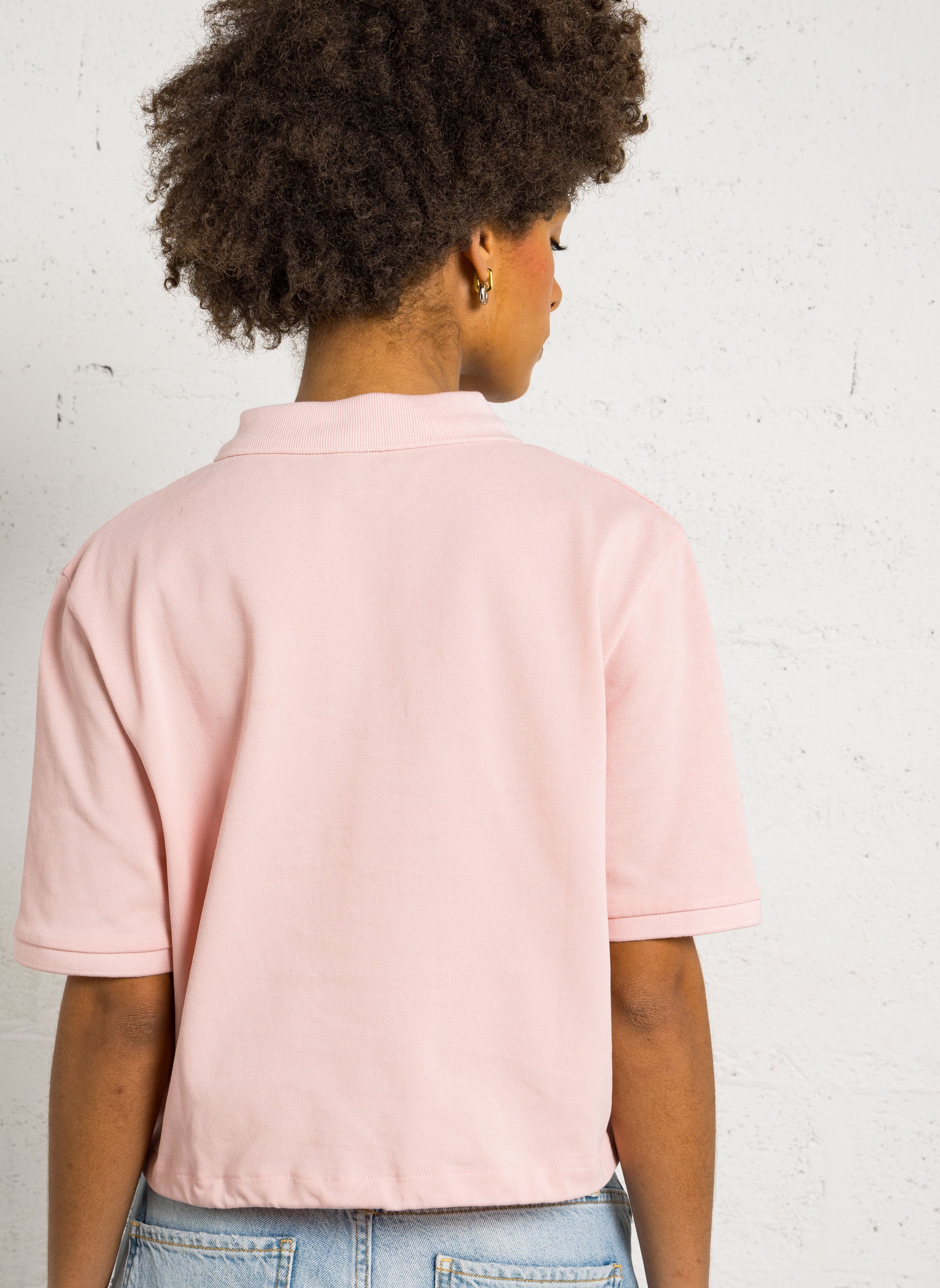 Baumwoll-Top mit Polokragen BERENICE Rosa