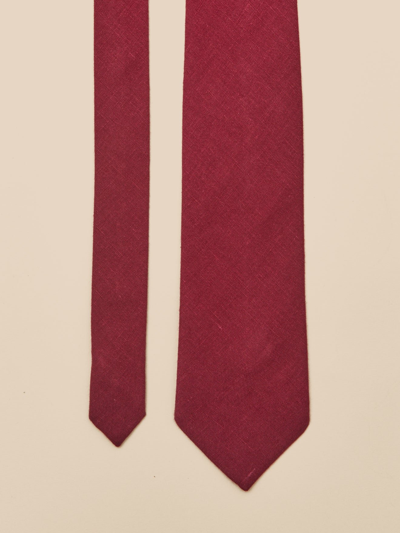 Linen tie made in France CYRILLUS Red
