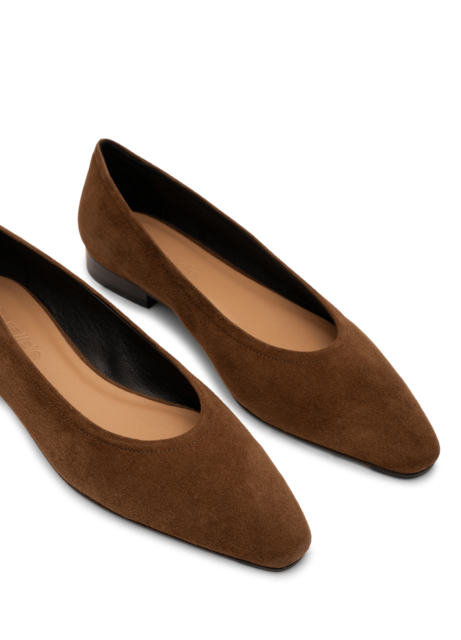 Date suede leather ballet flats PARALLELE PARIS Brown