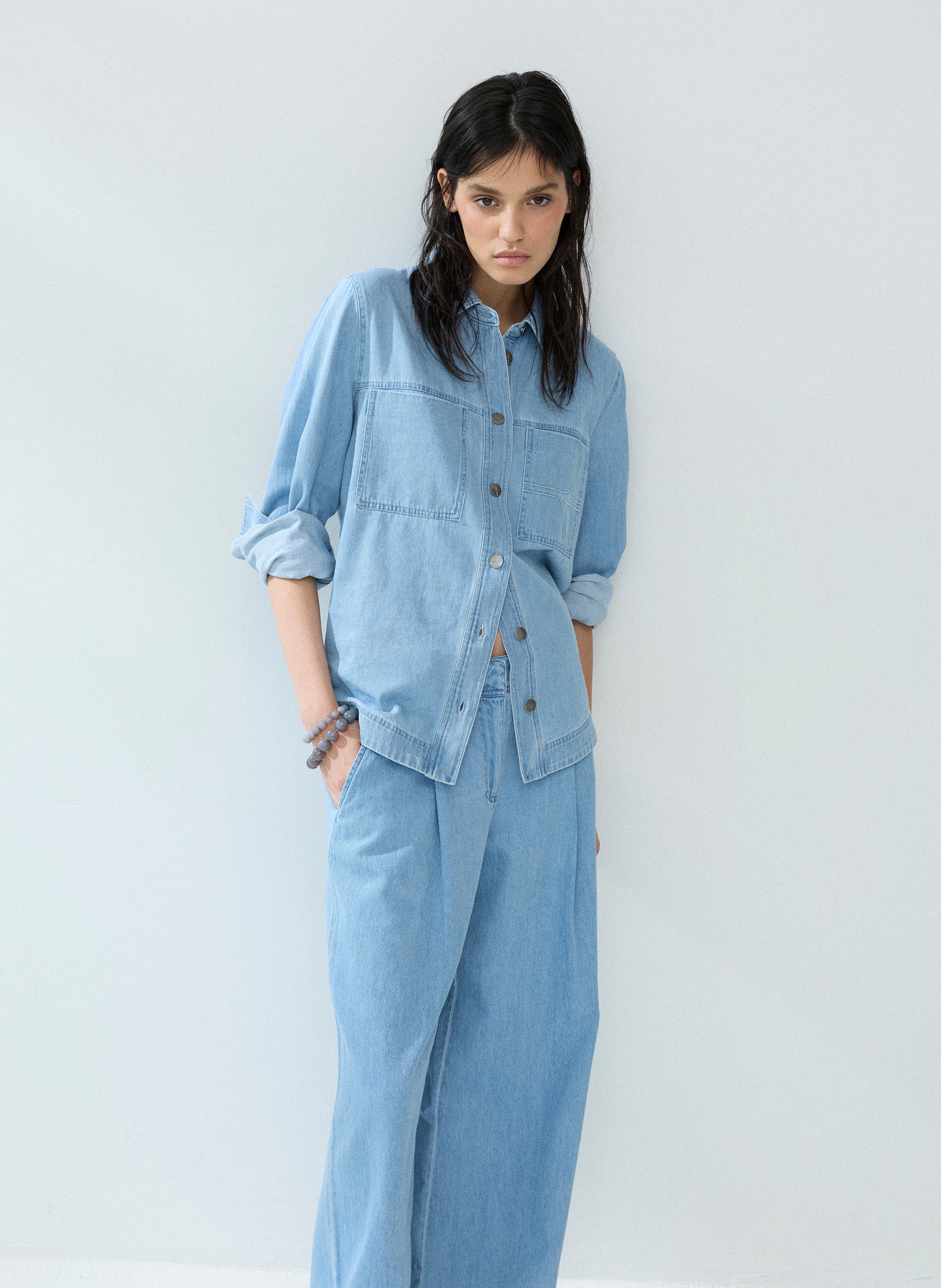 Chemise oversize en coton ROUGE EDIT Blau