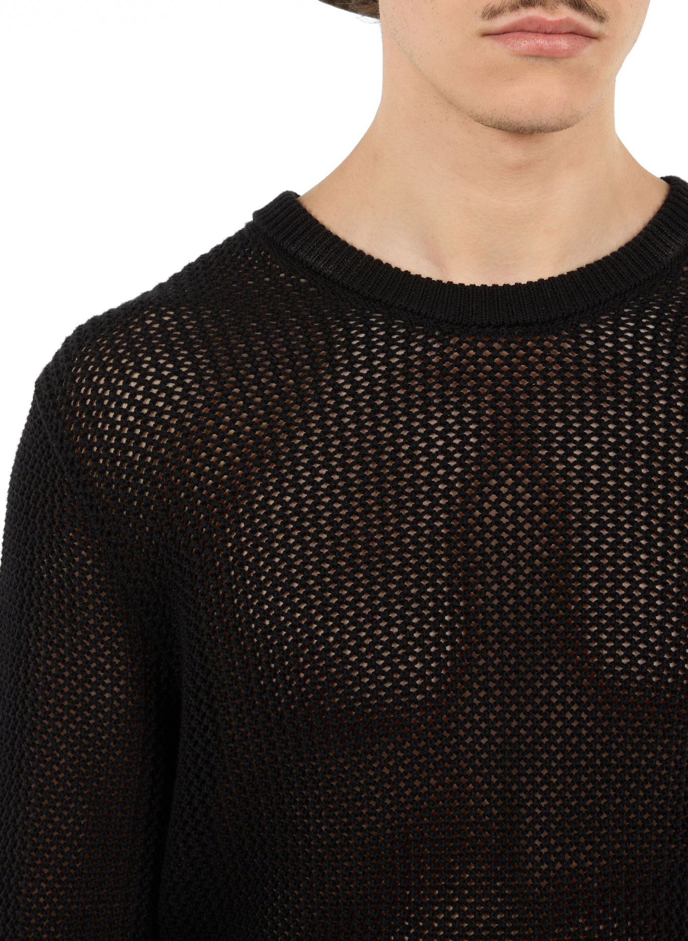Pull droit col rond en coton SAISON 1865 Noir