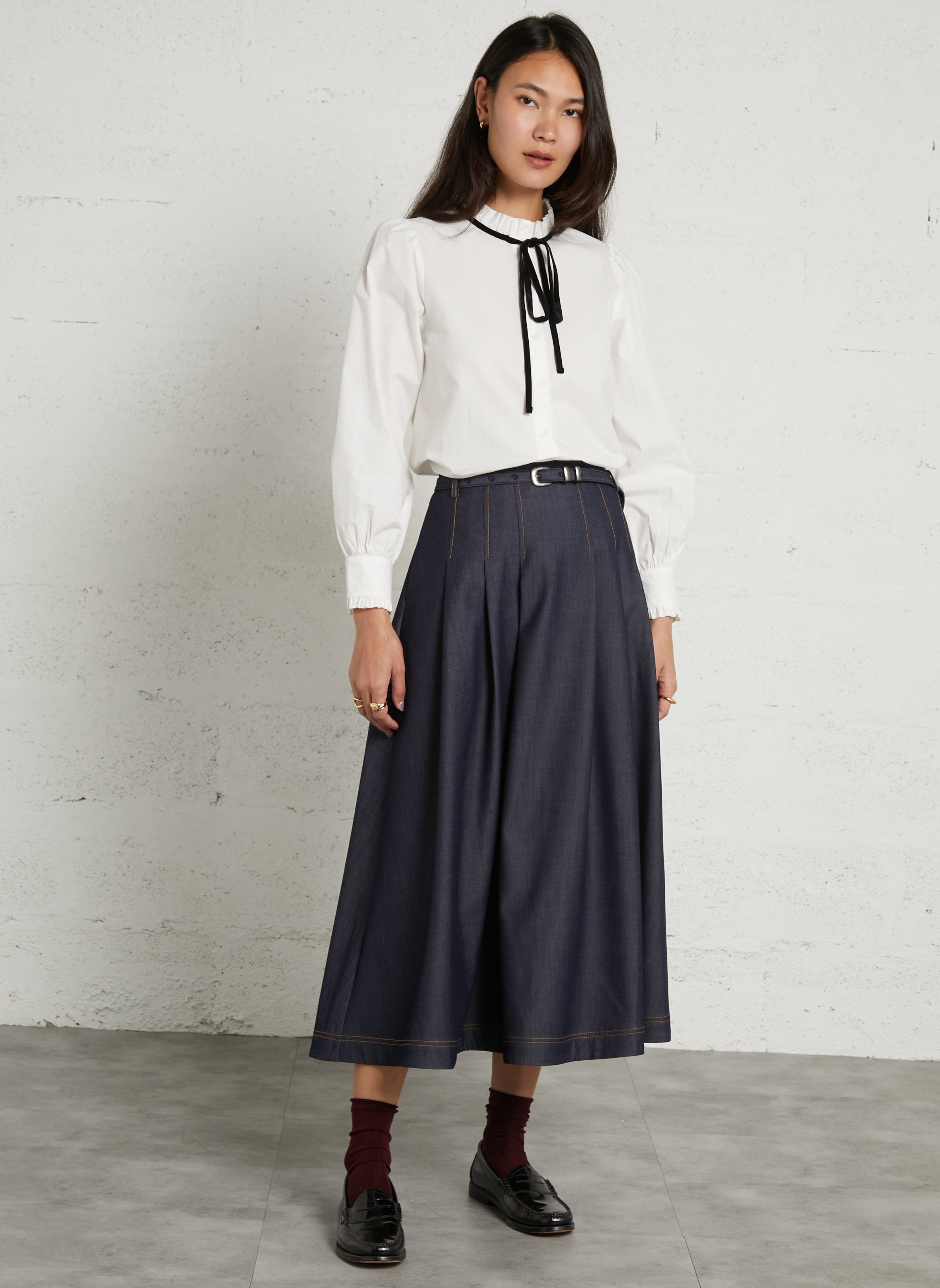 Straight organic cotton shirt SUNCOO White