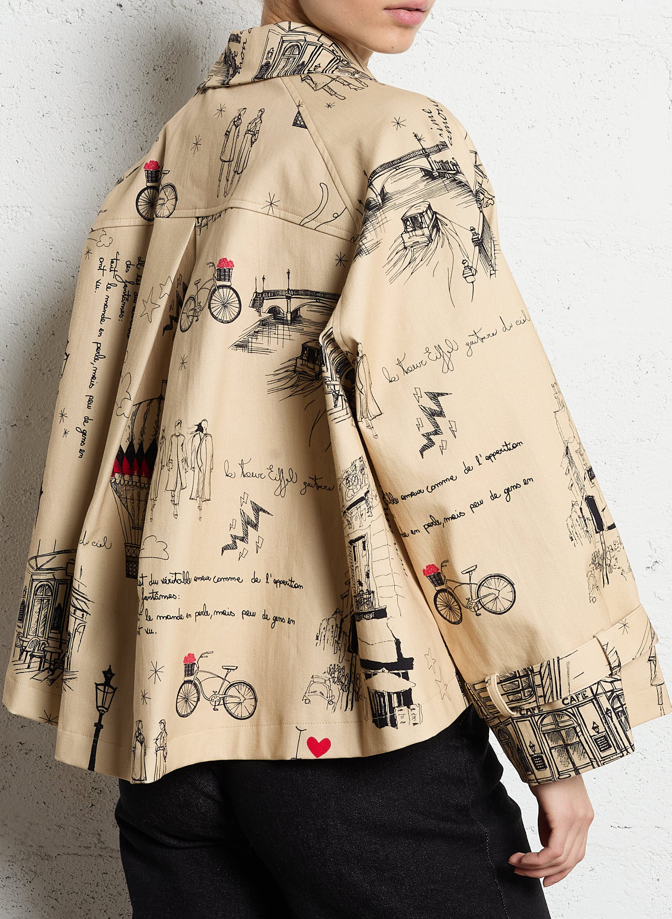 Classic cotton printed pea coat IMPERIAL Beige